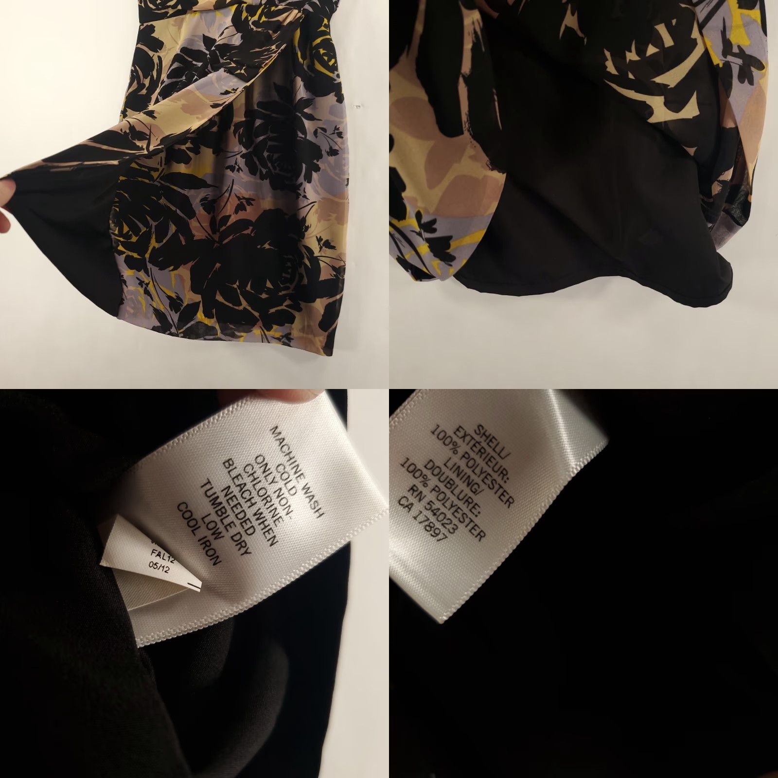 Banana Republic Banana Republic Artsy Roses Dress Womens 8 Faux Wrap Sheer Floral V Neck Lined Size M / US 6-8 / IT 42-44 - 8 Thumbnail