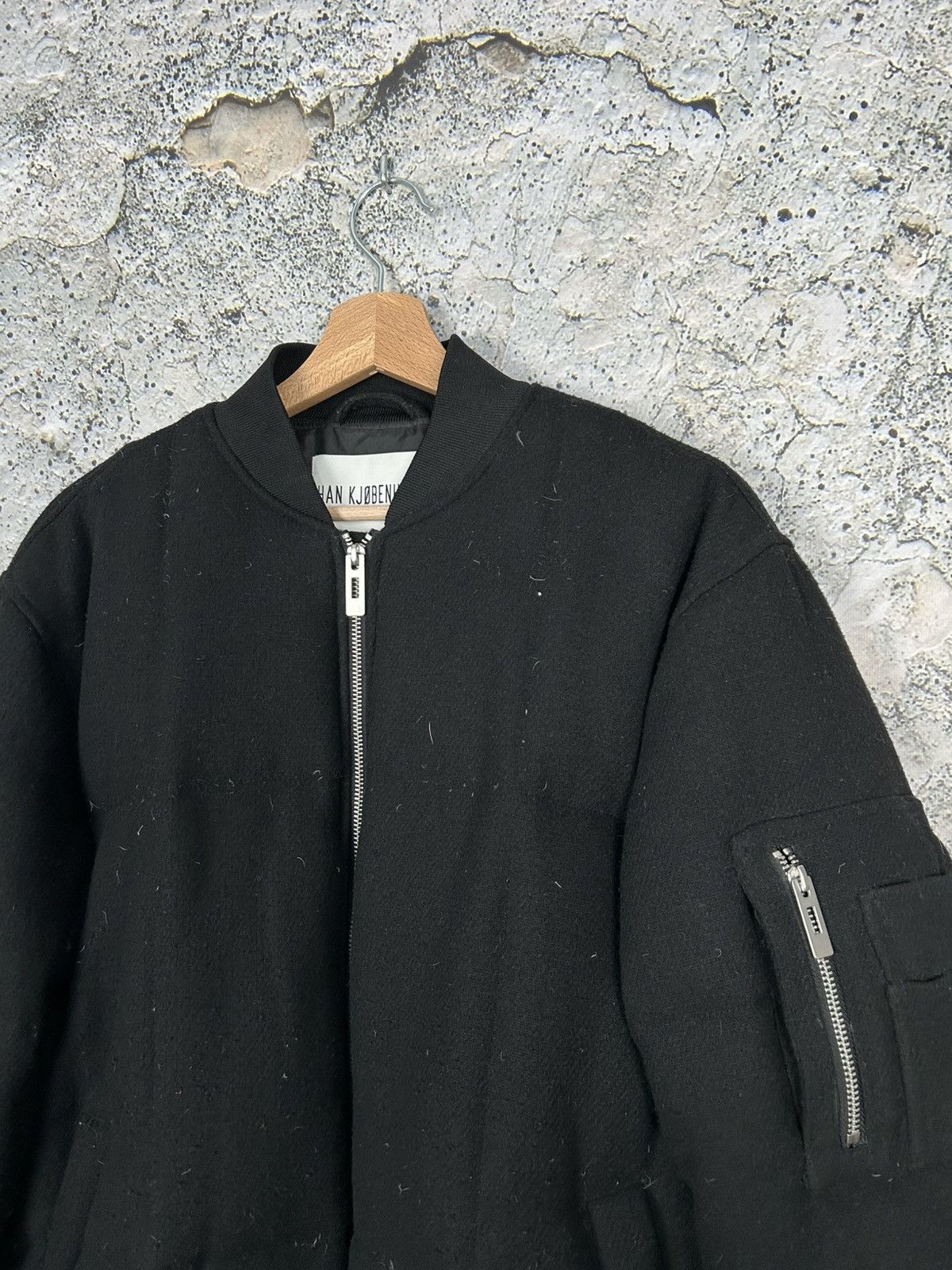 Han Kjobenhavn Han Kjobenhavn Black Wool Bomber Jacket Avant Garde Designer Size US M / EU 48-50 / 2 - 3 Thumbnail