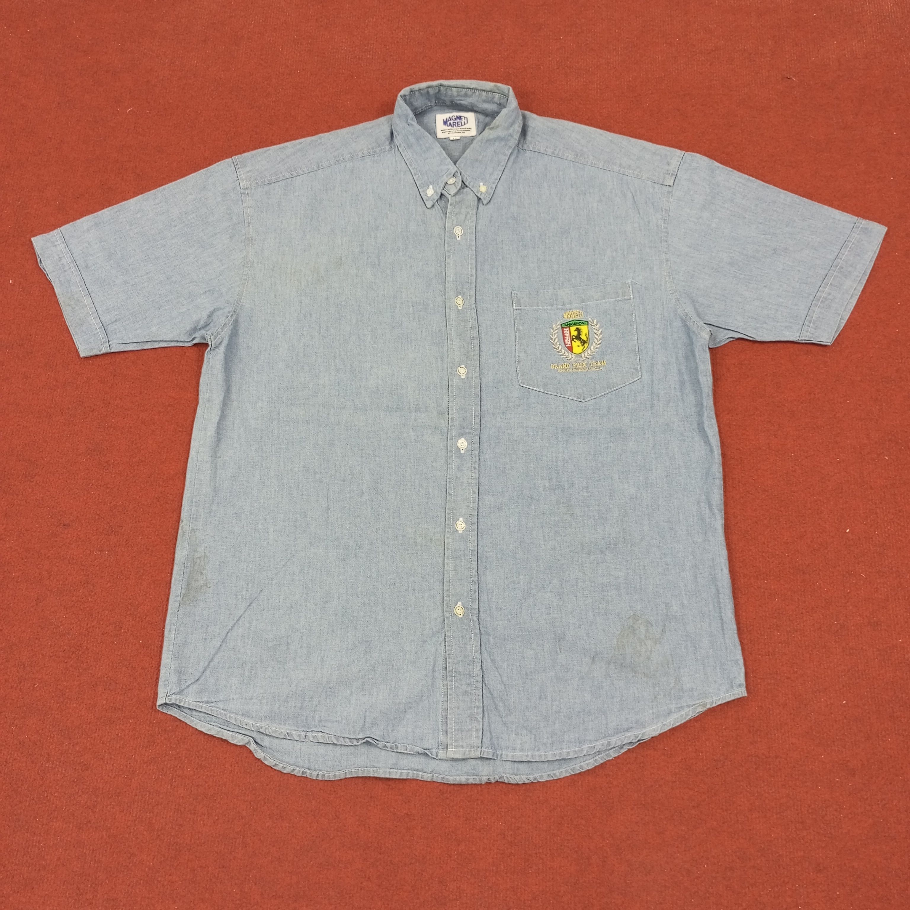 Ferrari × Vintage Ferrari Magneti Marelli Embroidery Design Casual Style Shirt Size US L / EU 52-54 / 3 - 1 Thumbnail