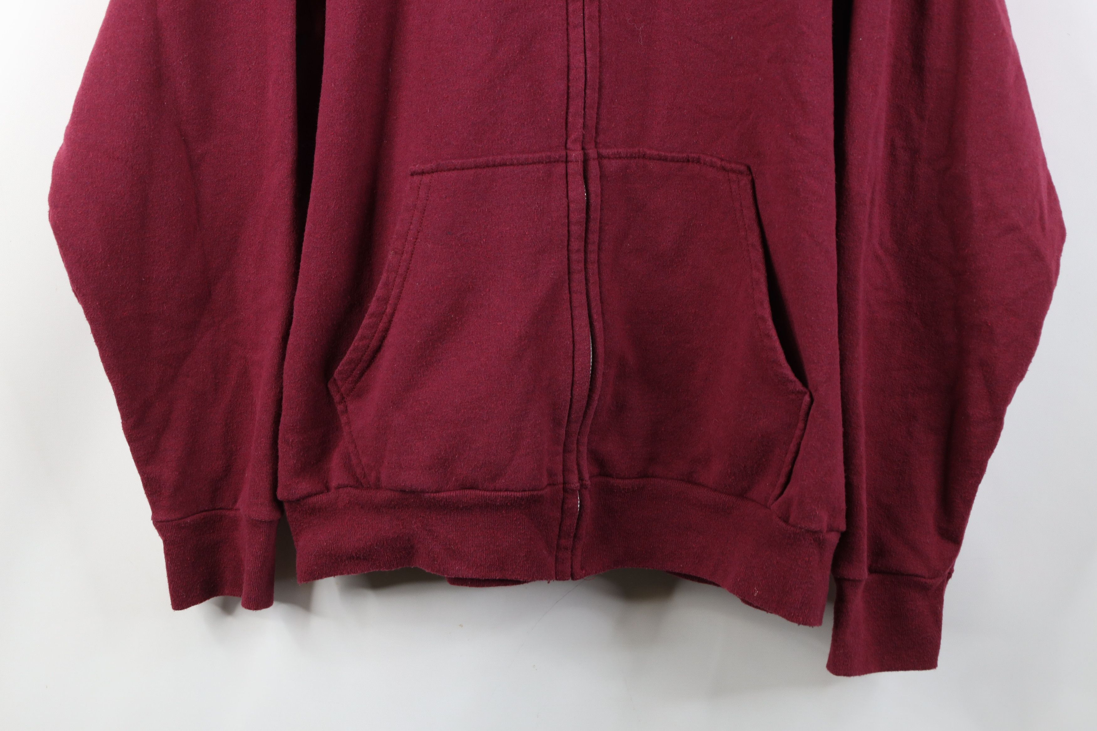 Vintage Vintage 70s Streetwear Full Zip Hoodie Sweatshirt Red USA Size US L / EU 52-54 / 3 - 3 Thumbnail