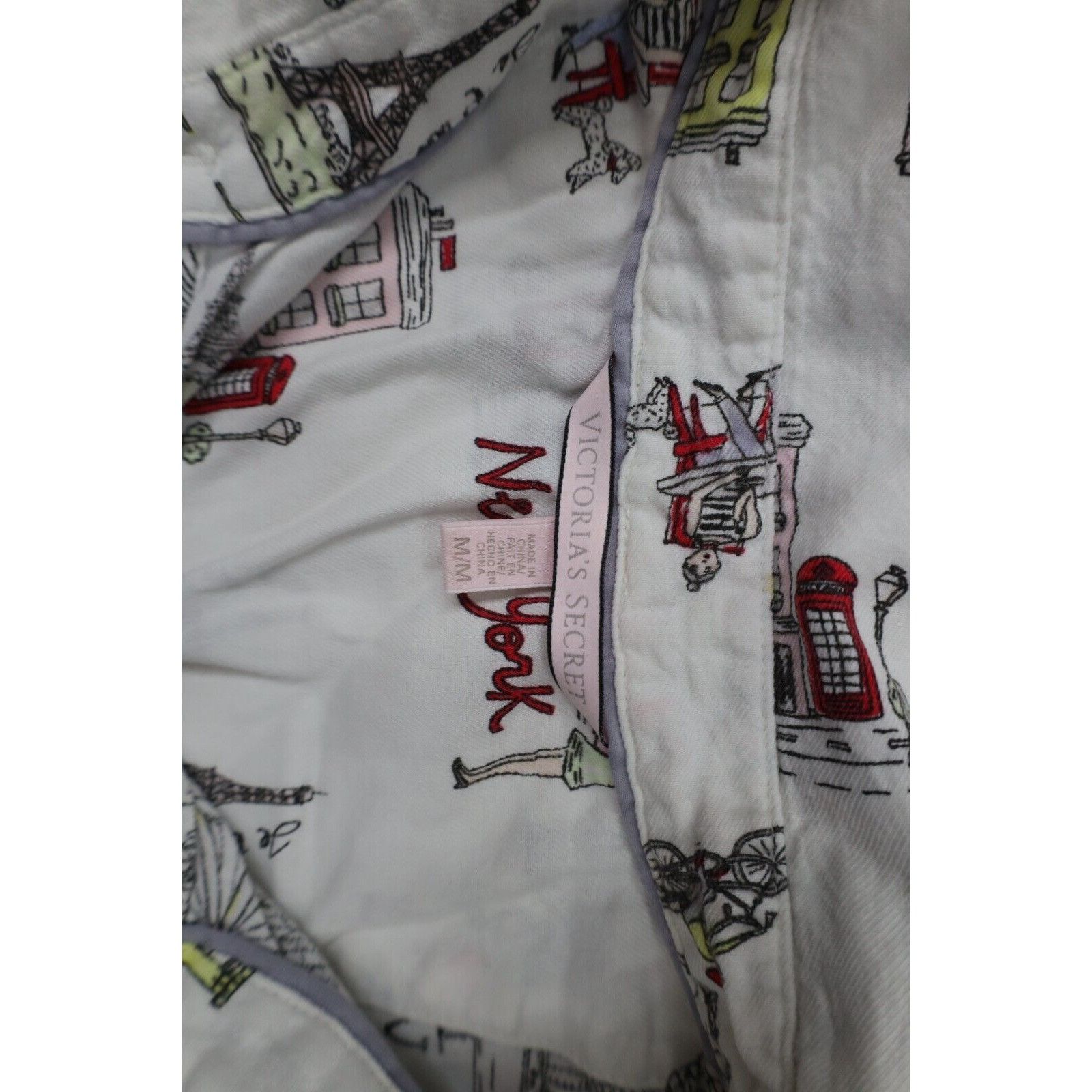 Victoria's Secret × Vintage Vintage Victorias Secret 2 Piece New York London Pajamas Size M / US 6-8 / IT 42-44 - 5 Thumbnail