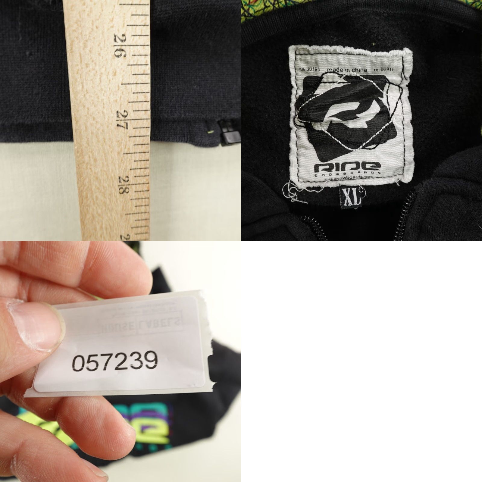 Vintage VINTAGE Ride Snowboards Hoodie Mens XL Black Sweatshirt Jacket Snowboarding Full Zip Up Size US XL / EU 56 / 4 - 8 Thumbnail