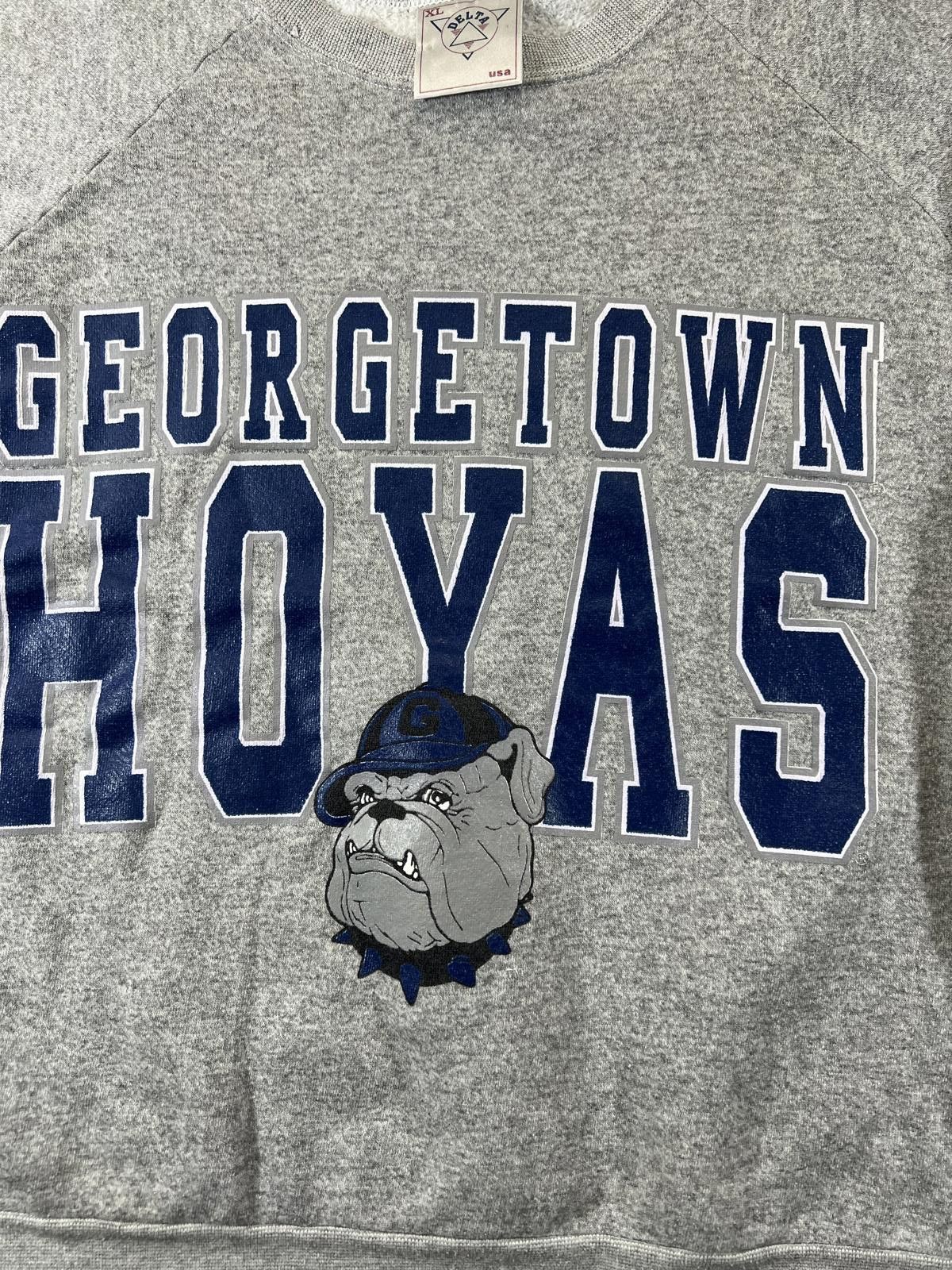 Delta Vintage Georgetown Hoyas Grey Crewneck Sweatshirt XL Size US XL / EU 56 / 4 - 2 Thumbnail