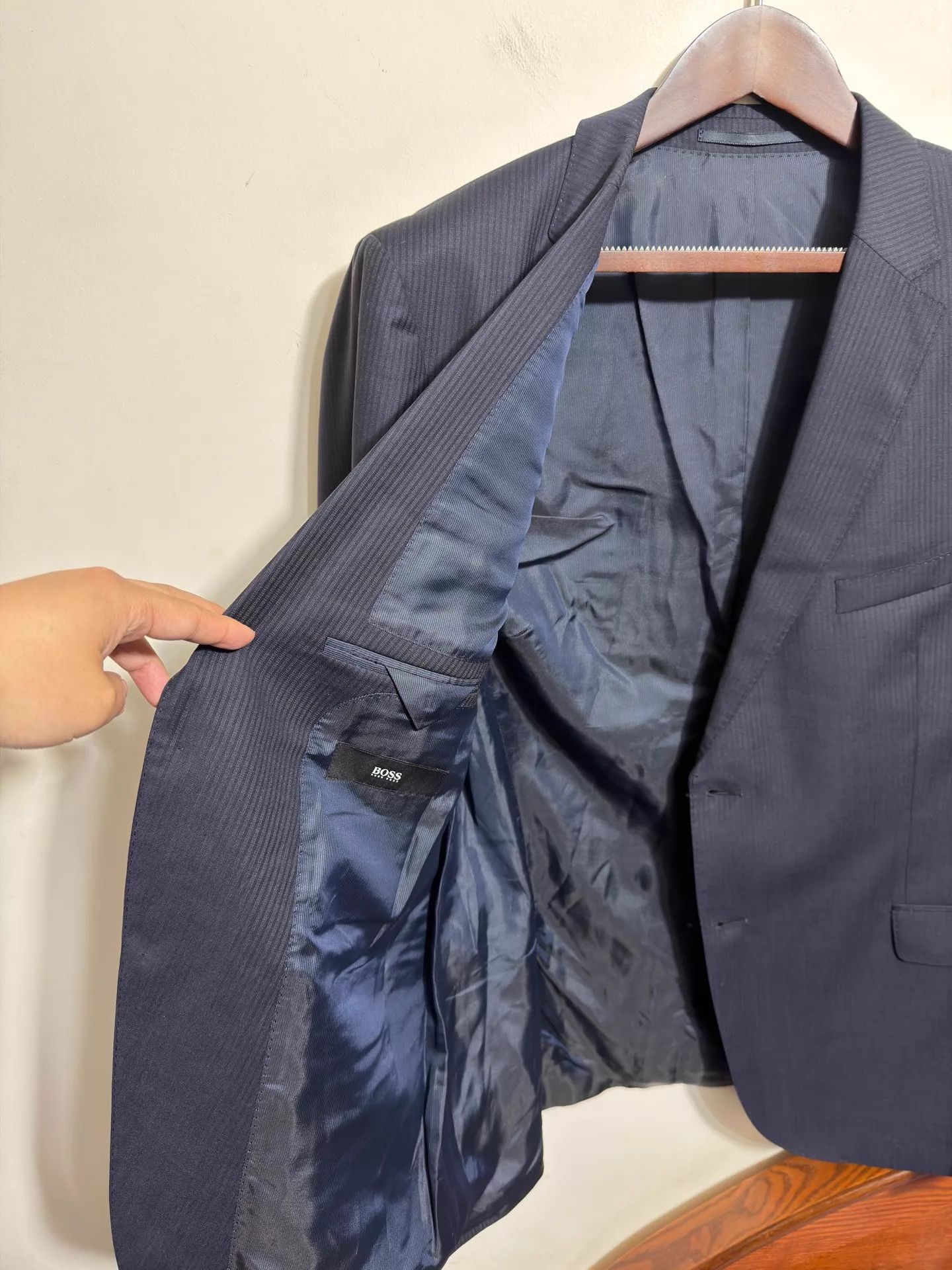 Hugo Hugo Boss Black Label Slim Navy Stripe Blazer 56 Size US XL / EU 56 / 4 - 6 Thumbnail
