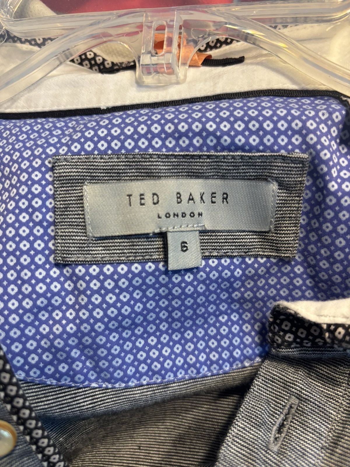 Ted Baker Ted Baker Luxury Small Grey Polo with Print on Collar Size US S / EU 44-46 / 1 - 3 Thumbnail