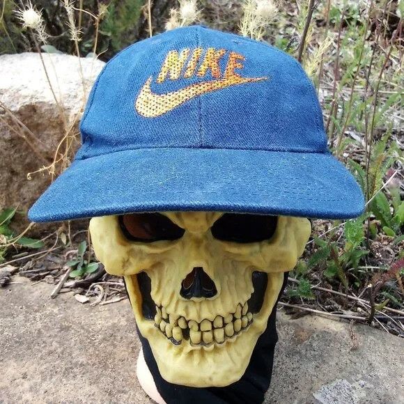 Nike × Vintage Vintage 90s Nike Logo Snap Back Hat Cap Size ONE SIZE - 1 Thumbnail