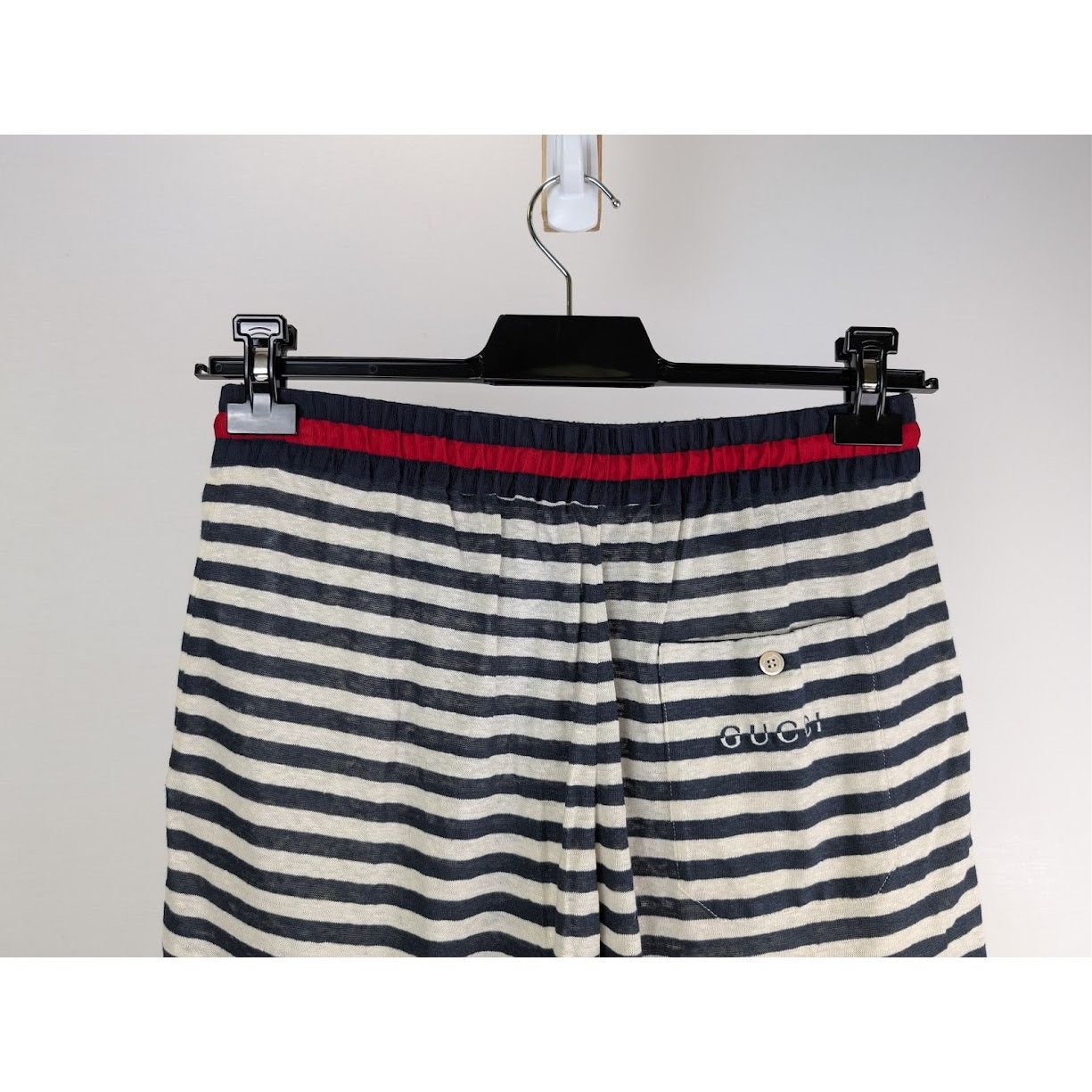 Gucci o1rshd1 Striped Linen Jersey Basket Pant in Navy/Milk Size US 30 / EU 46 - 10 Thumbnail