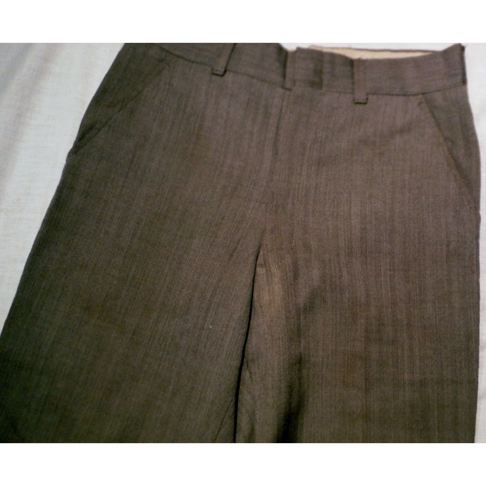 Vintage Vintage Mens Blue Herringbone Polyester 30 x 28 Talon zipper Size ONE SIZE - 4 Thumbnail
