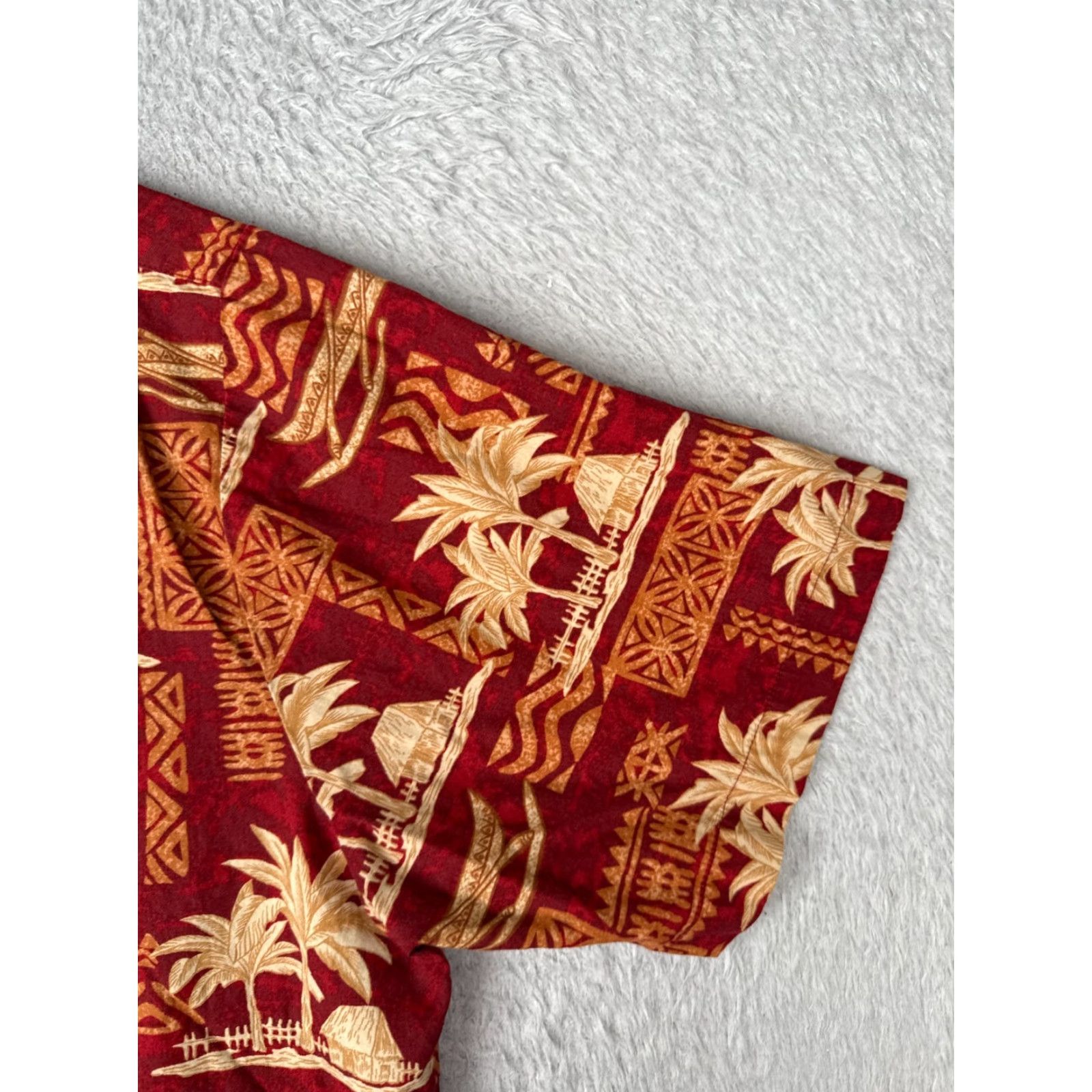 Vintage Natural Issue Button-Up Shirt Men M Red Floral Cotton 100% Button-Down Short Sleeve Collared 44 in Regular Size US M / EU 48-50 / 2 - 2 Thumbnail