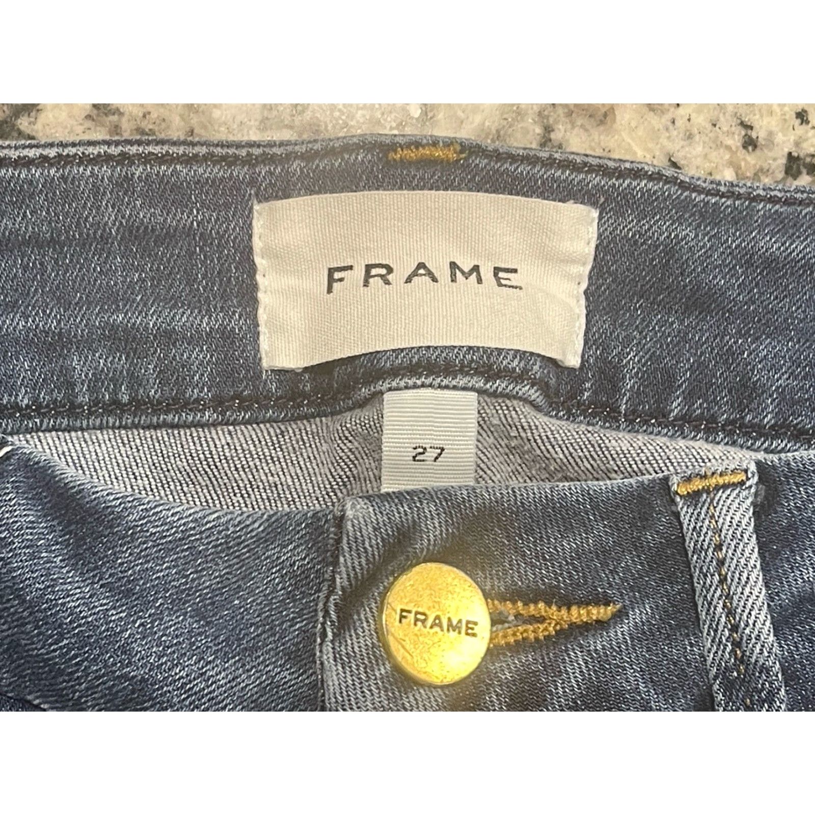 Frame FRAME Jeans Cropped Women 27 Denim Blue Zipper Zip Mid Rise 25 In Inseam Size 27" / US 4 / IT 40 - 4 Thumbnail