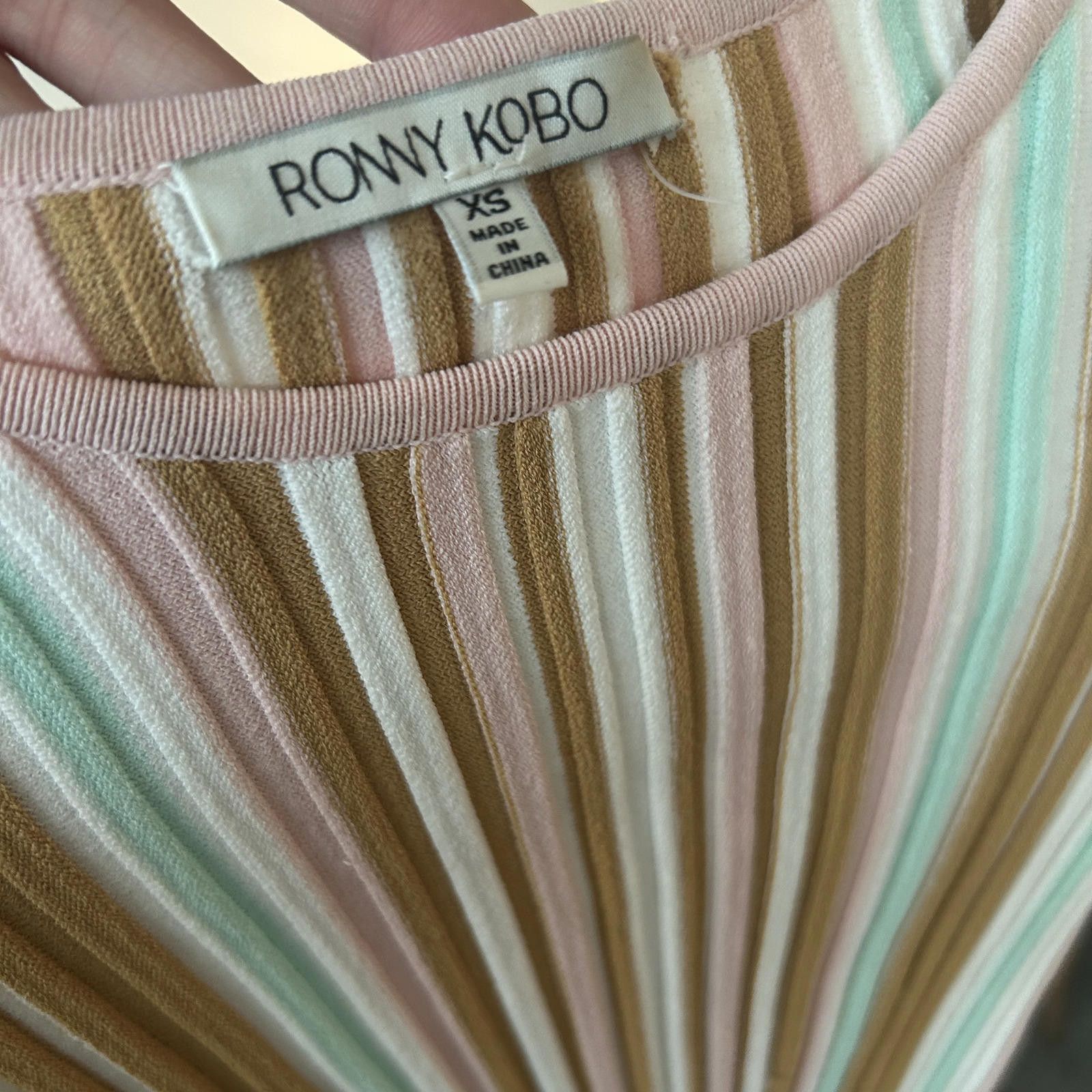 Designer Ronny Kobo Striped Ribbed Knit Top XS Size XS / US 0-2 / IT 36-38 - 5 Thumbnail