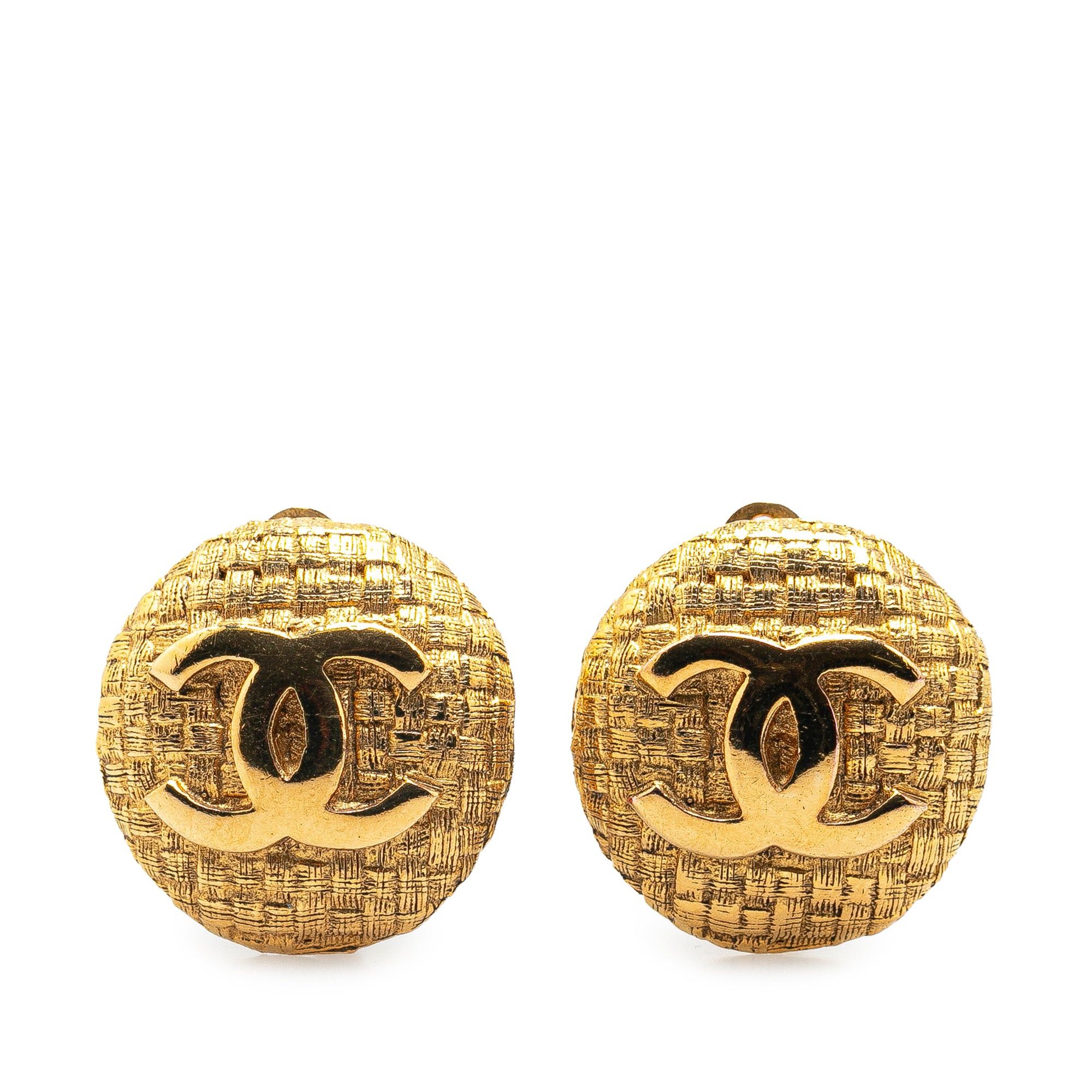 Chanel Chanel Gold Plated CC Clip On Earrings Gold Size ONE SIZE - 1 Thumbnail