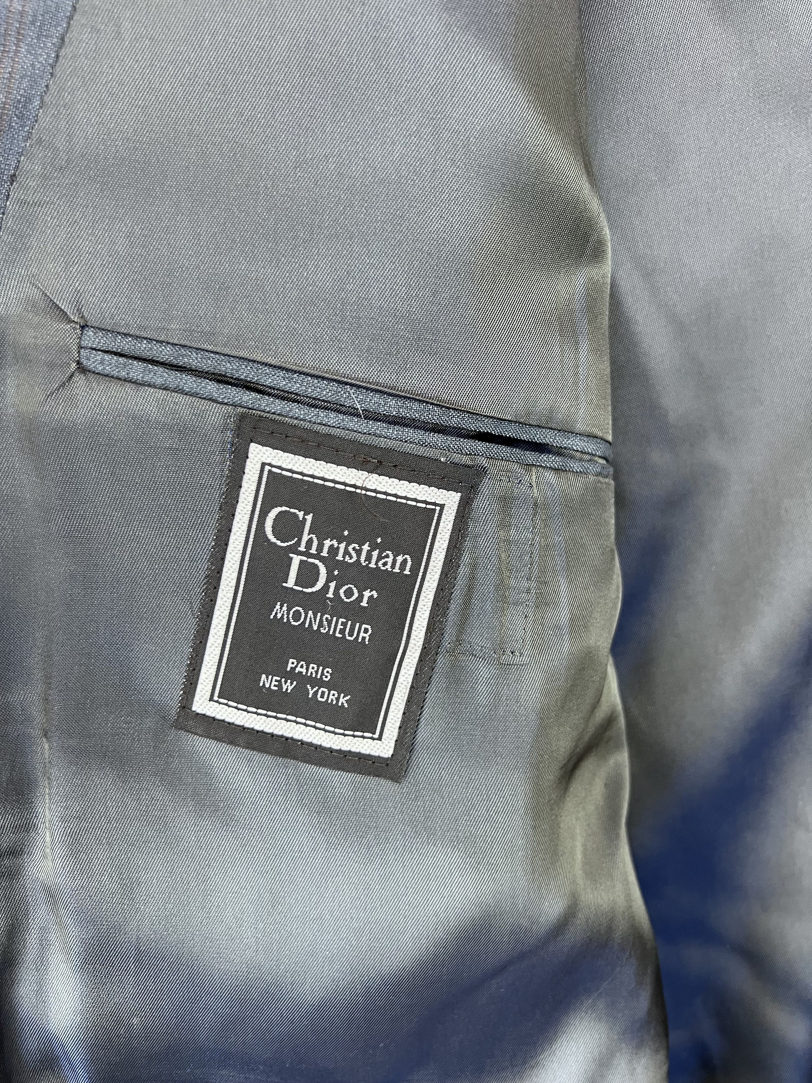 Christian Dior Monsieur Christian Dior Monsieur Vintage Blue Pinstripe 43R Size 44R - 3 Thumbnail