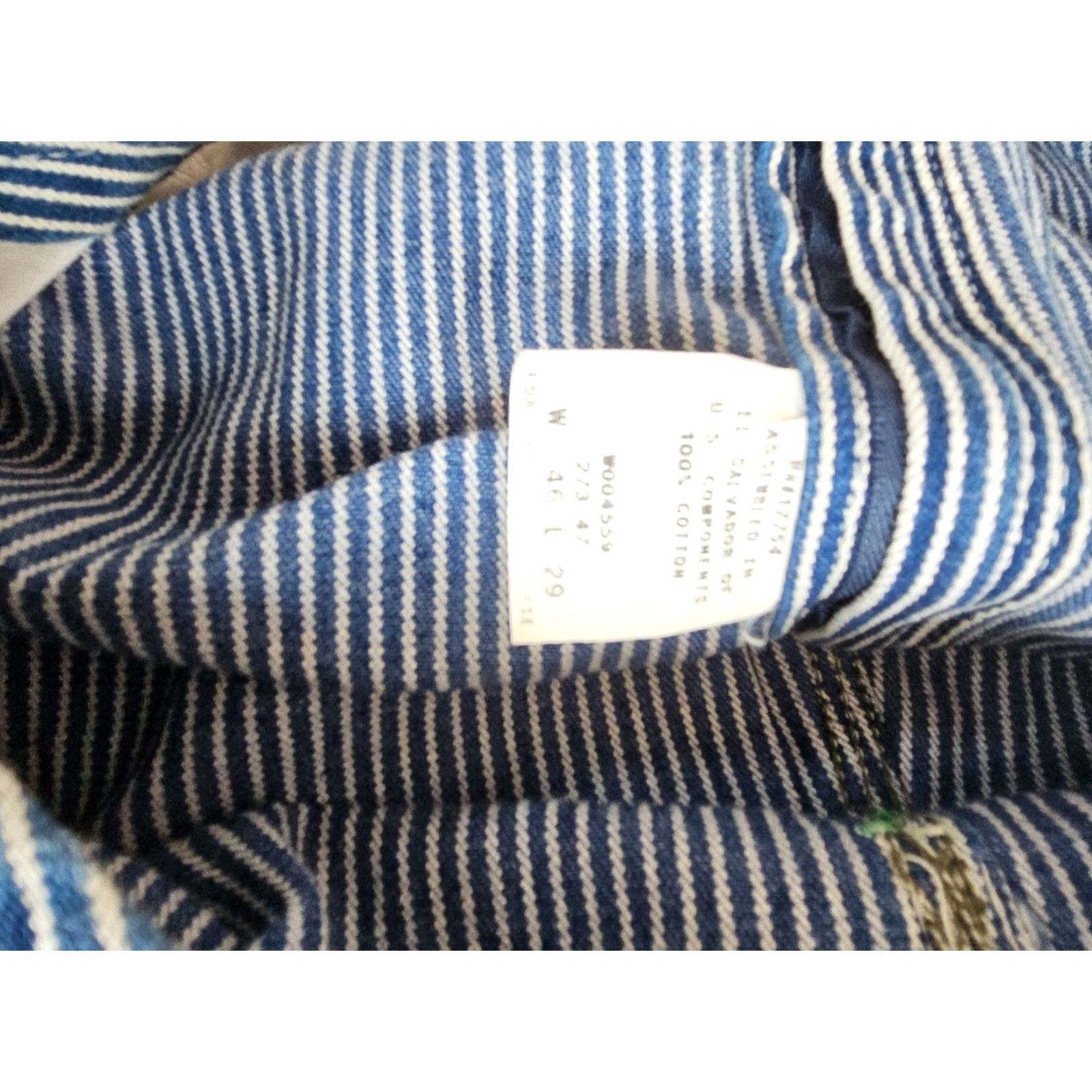Imperial VINTAGE Key Imperial Work Farm Trucker Bib Overalls Mens 46x29 Railroad Stripe Jeans Overalls Mens Blue 100% Cotton 46x29 Reg Hipster 90s Size US 30 / EU 46 - 7 Thumbnail