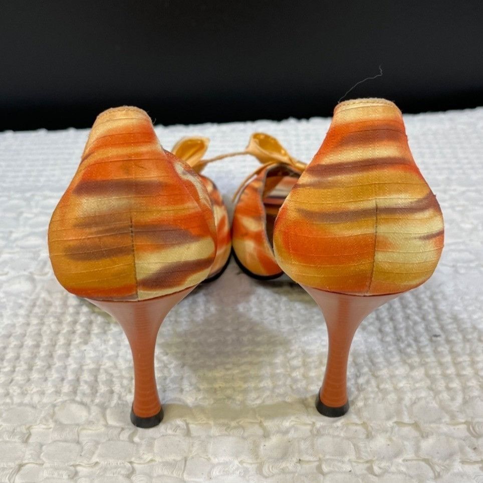 Other Amanda Smith Women's Orange Tie Dye Shoes/Heels Sz 9.5M SKU Size US 9.5 / IT 39.5 - 2 Thumbnail