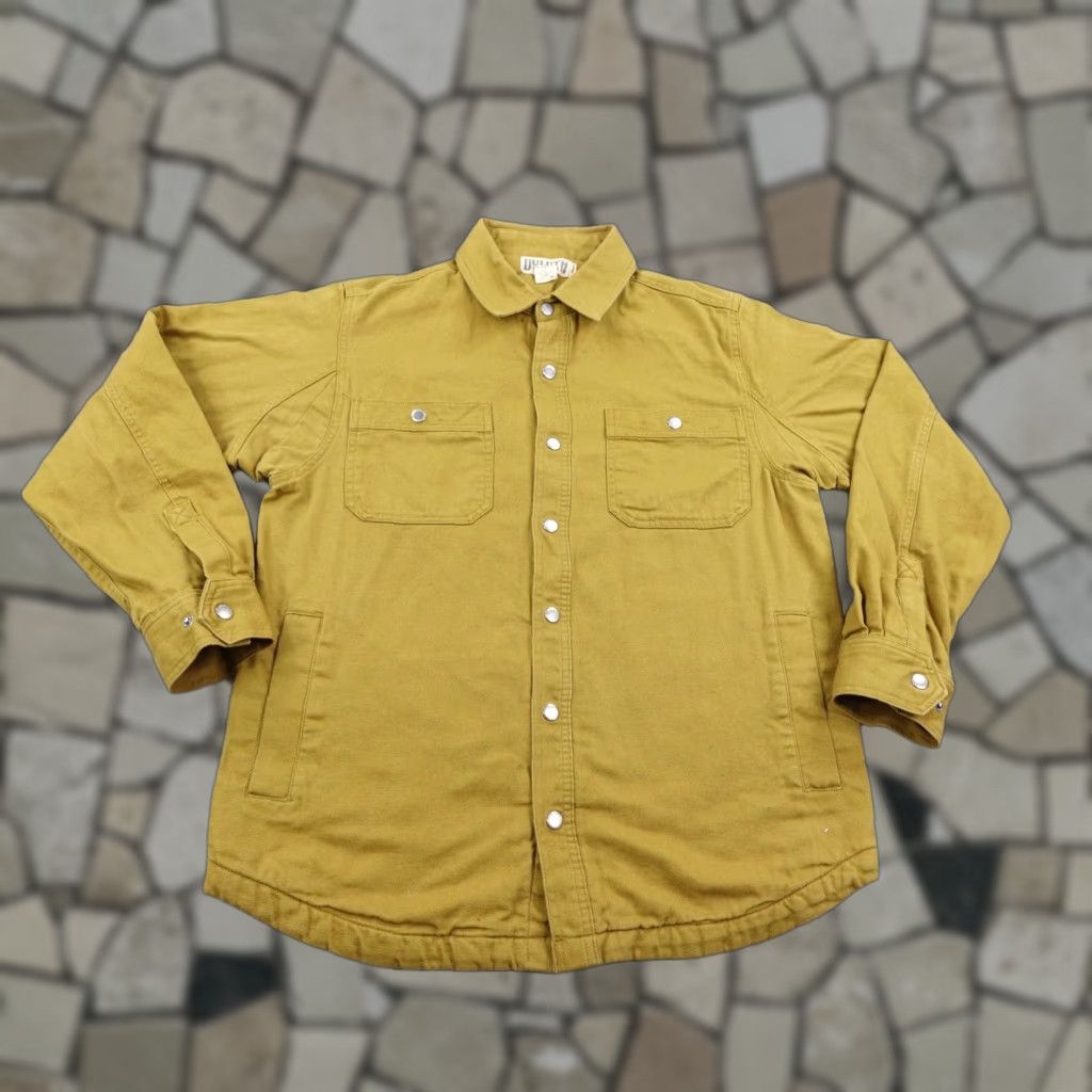 Duluth Trading Company Duluth Trading Co Shacket Mens Medium Beige Canvas Flannel-Lined Pockets Button Outdoor Workwear Casual Travel Size US M / EU 48-50 / 2 - 1 Thumbnail