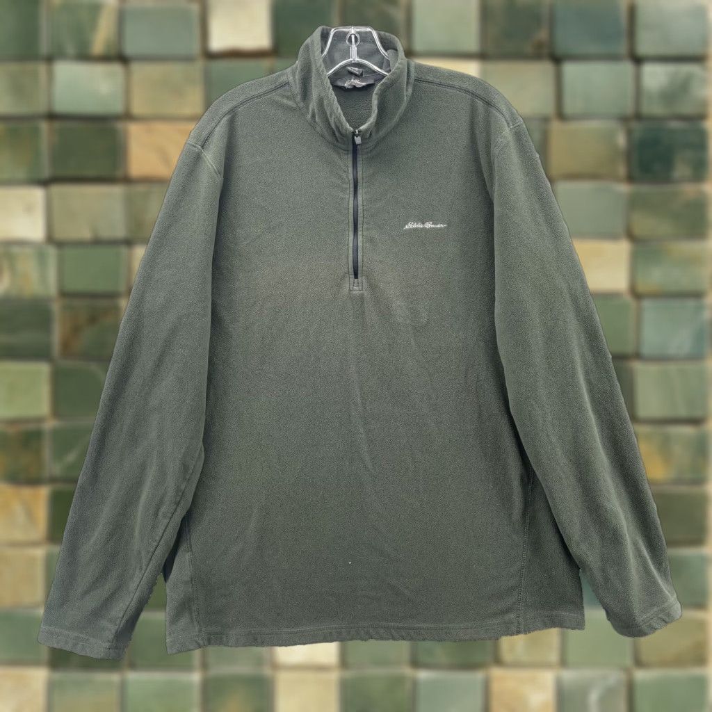 Eddie Bauer Eddie Bauer 1/4 Zip Sweater Men's Large Tall Green Outdoor Golf Preppy Hiking Shirt Size US L / EU 52-54 / 3 - 1 Thumbnail