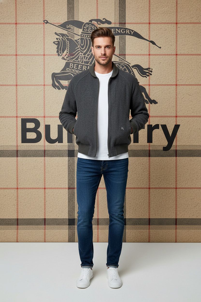 Burberry 🔥 rare 1990´s Burberry vintage wool bomber jacket Size US L / EU 52-54 / 3 - 11 Thumbnail