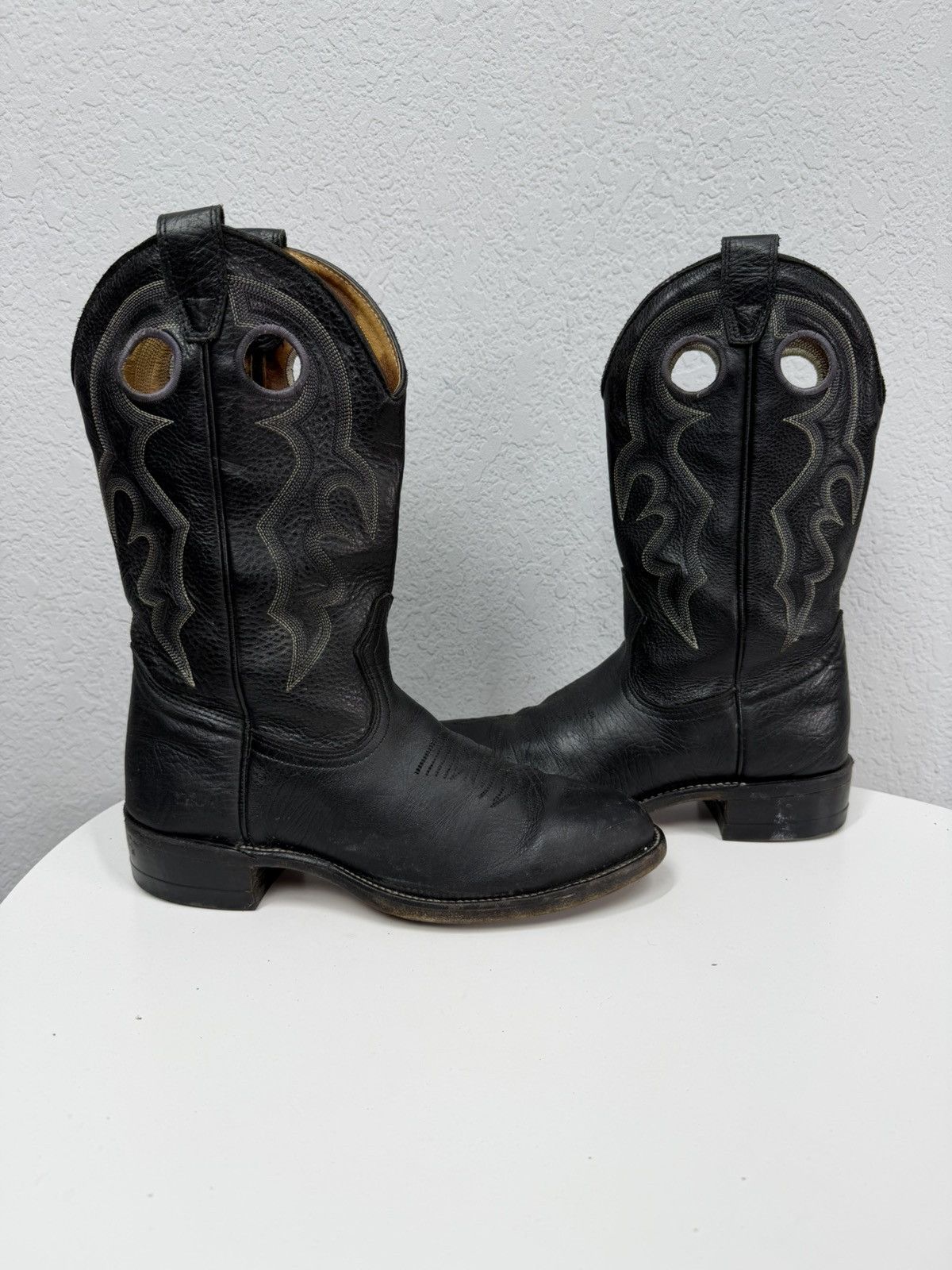 If Six Was Nine Vintage Y2K Black Leather Western Boots Guidi Cowboy Style Size US 8 / EU 41 - 1 Thumbnail