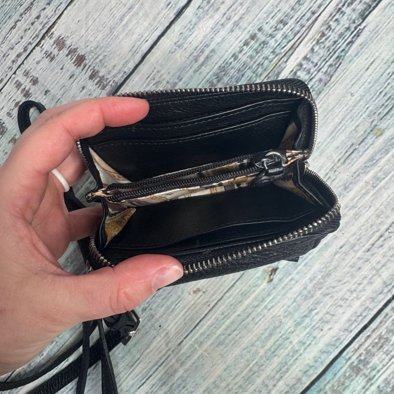 Brighton Brighton Black Pebbled Leather Crossbody Wallet Tassel Bag Size ONE SIZE - 4 Thumbnail