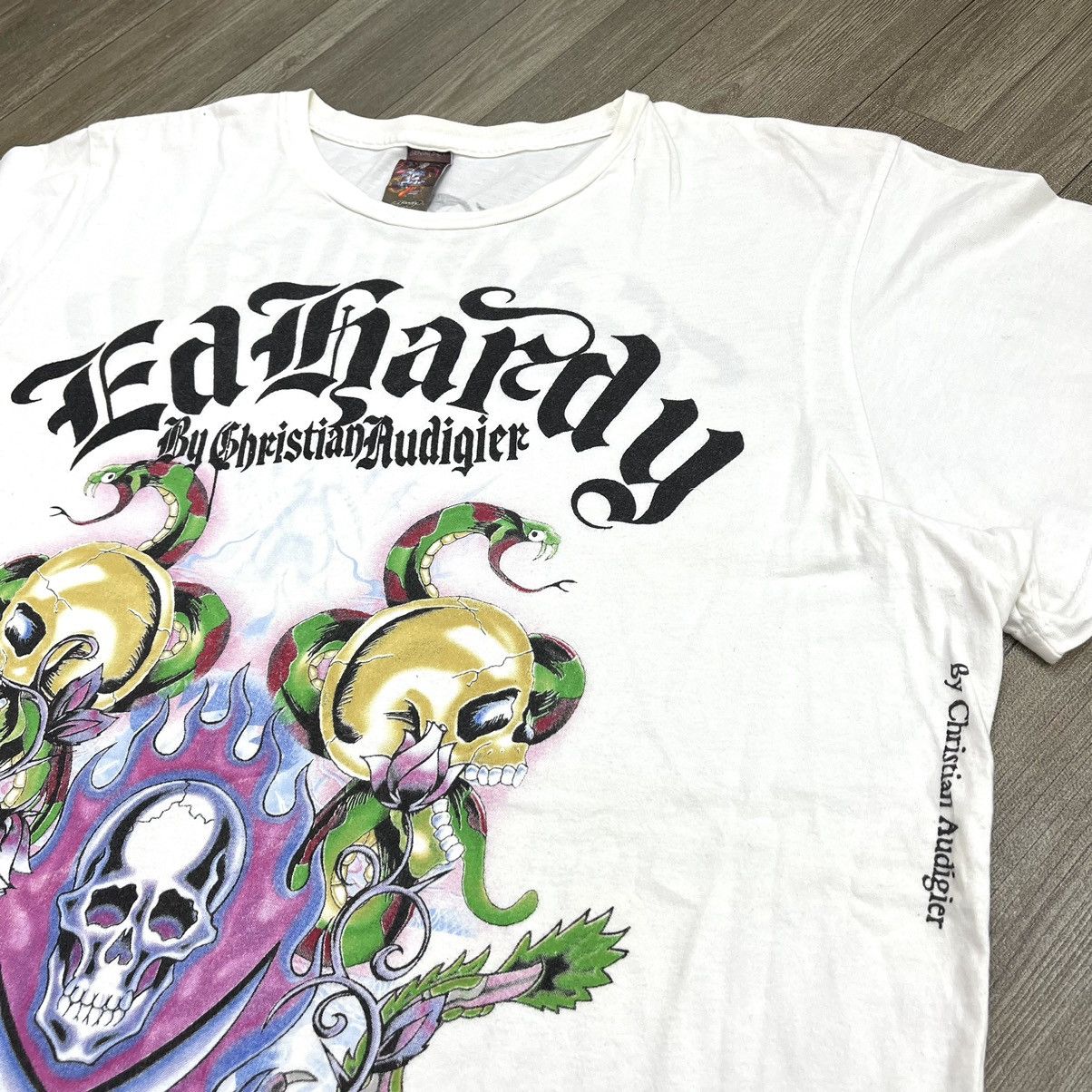 Christian Audigier × Ed Hardy × Vintage Y2K Ed Hardy by Christian Audigier Skull Snake Grunge Tee Size US XXL / EU 58 / 5 - 4 Thumbnail