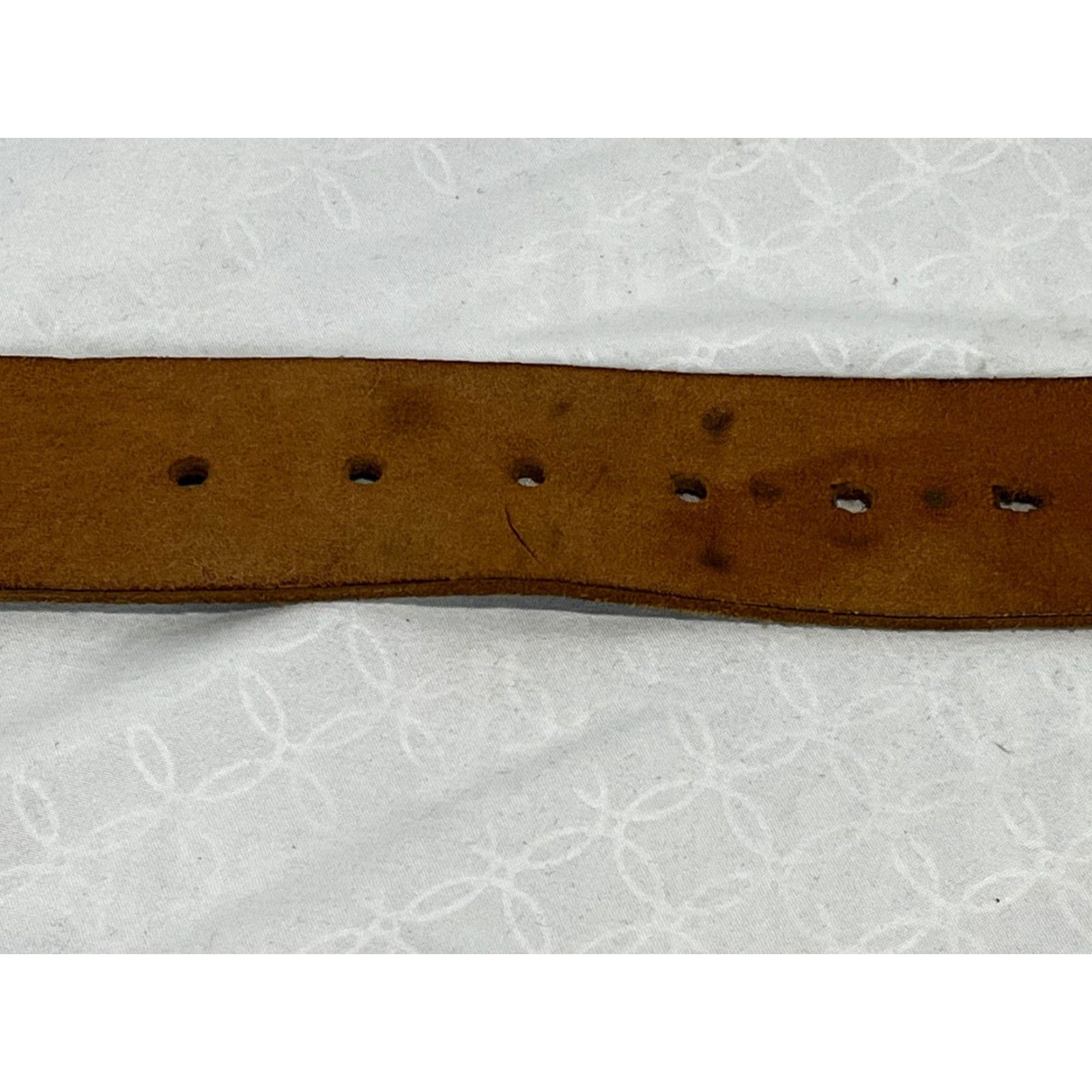 Vintage Mens Leather Belt, Jack Daniels Buckle, Brown, 36-40", Brown Leather Belt Mens Size ONE SIZE - 5 Thumbnail