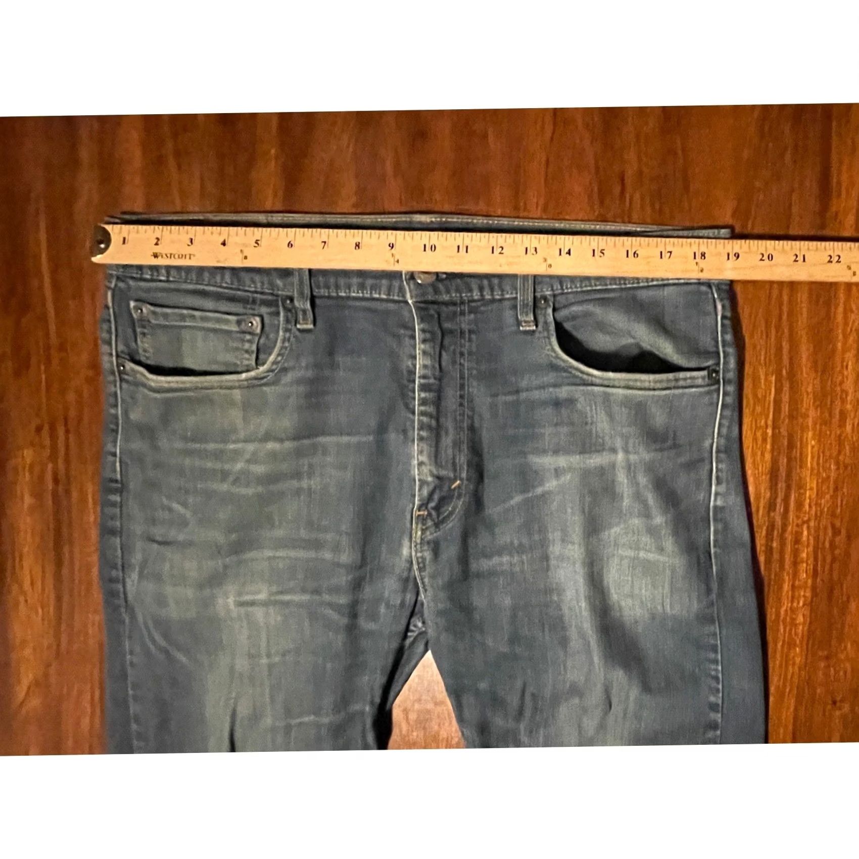 Denime Levis 502 Jeans Mens W36 L34 Blue Denim Distressed Size US 36 / EU 52 - 5 Thumbnail