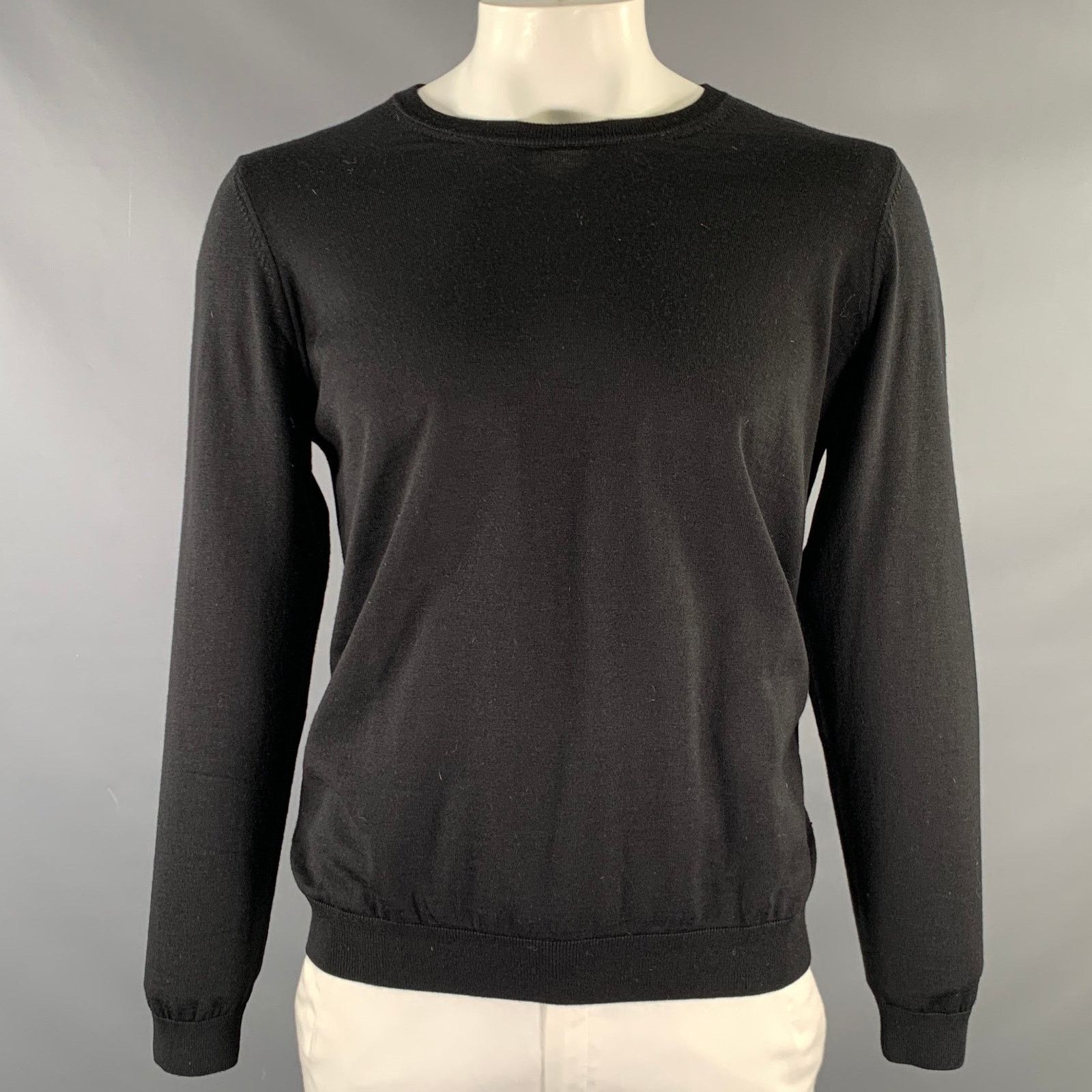 Hugo Boss HUGO BOSS Size XL Black Knitted Wool Crew-Neck Pullover Size US XL / EU 56 / 4 - 1 Thumbnail