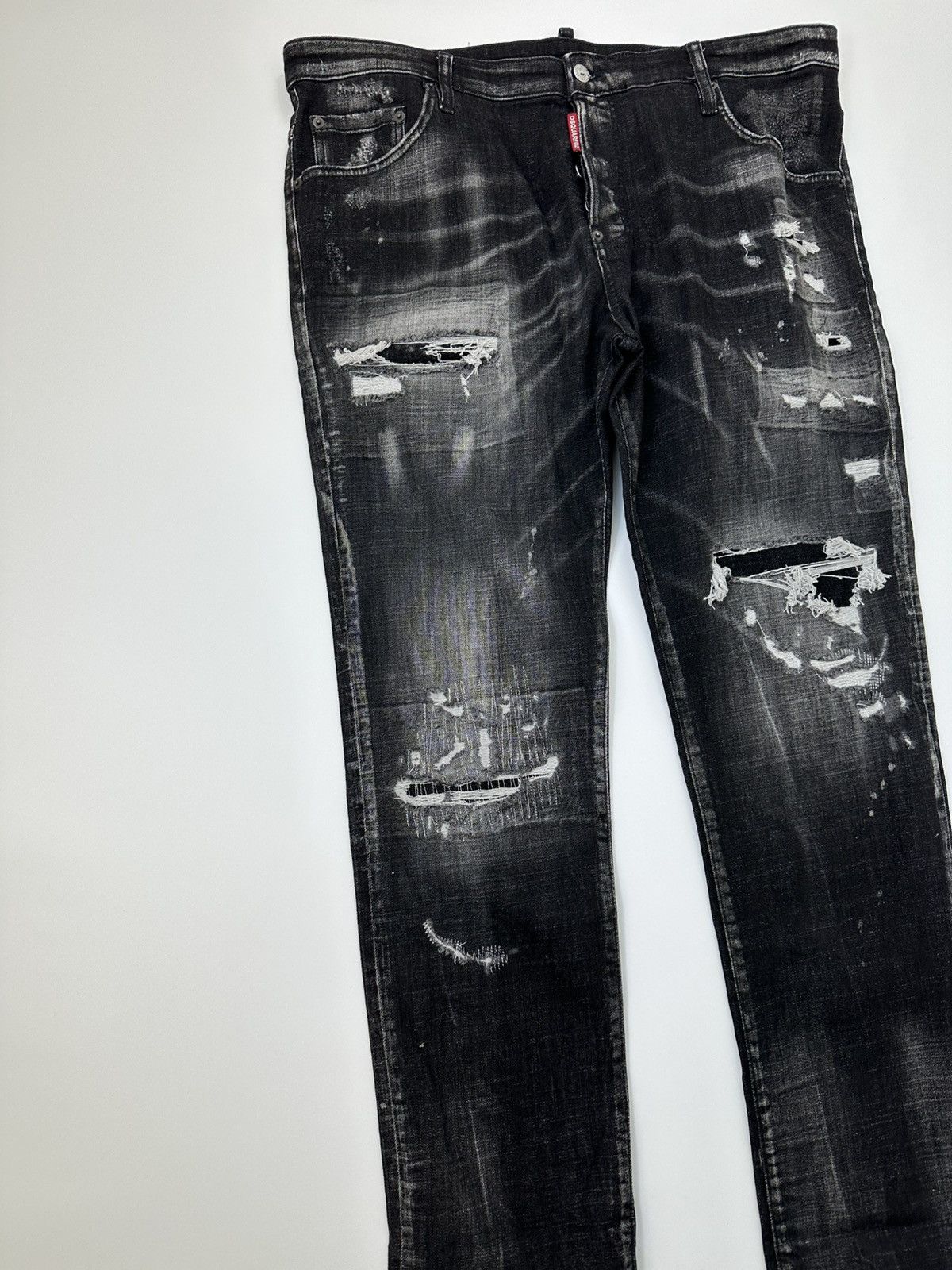 Dsquared2 Dsquared2 Black Denim Jeans Distressed Fit 54 Size IT Size US 35 - 3 Thumbnail