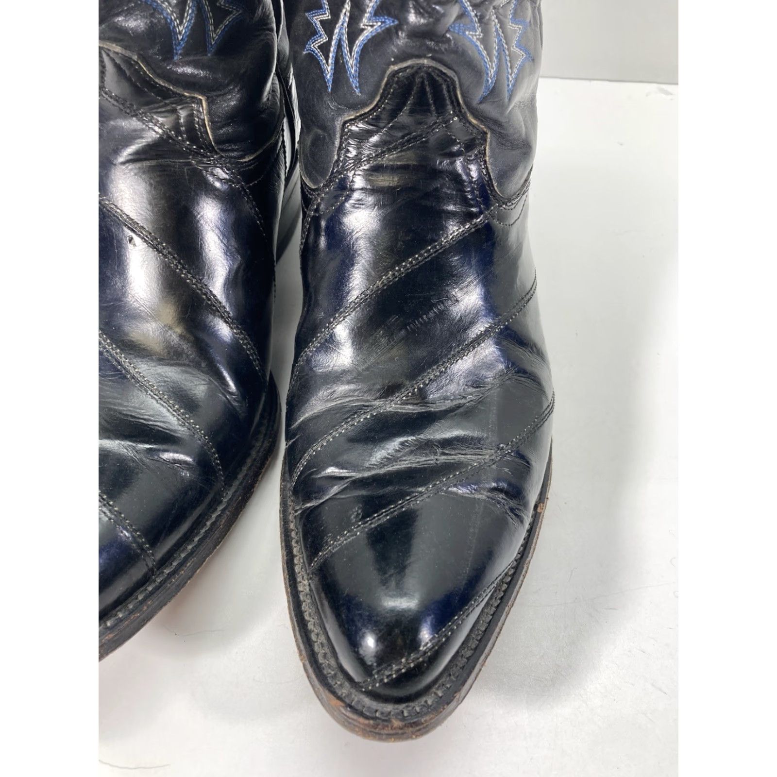 Vintage VINTAGE JAR Boots Western Boot Men Size 8 Black Exotic Leather Eel Skin Mexico Cowboy Rodeo Leather Upper Pull On D Mens Size US 8 / EU 41 - 5 Thumbnail