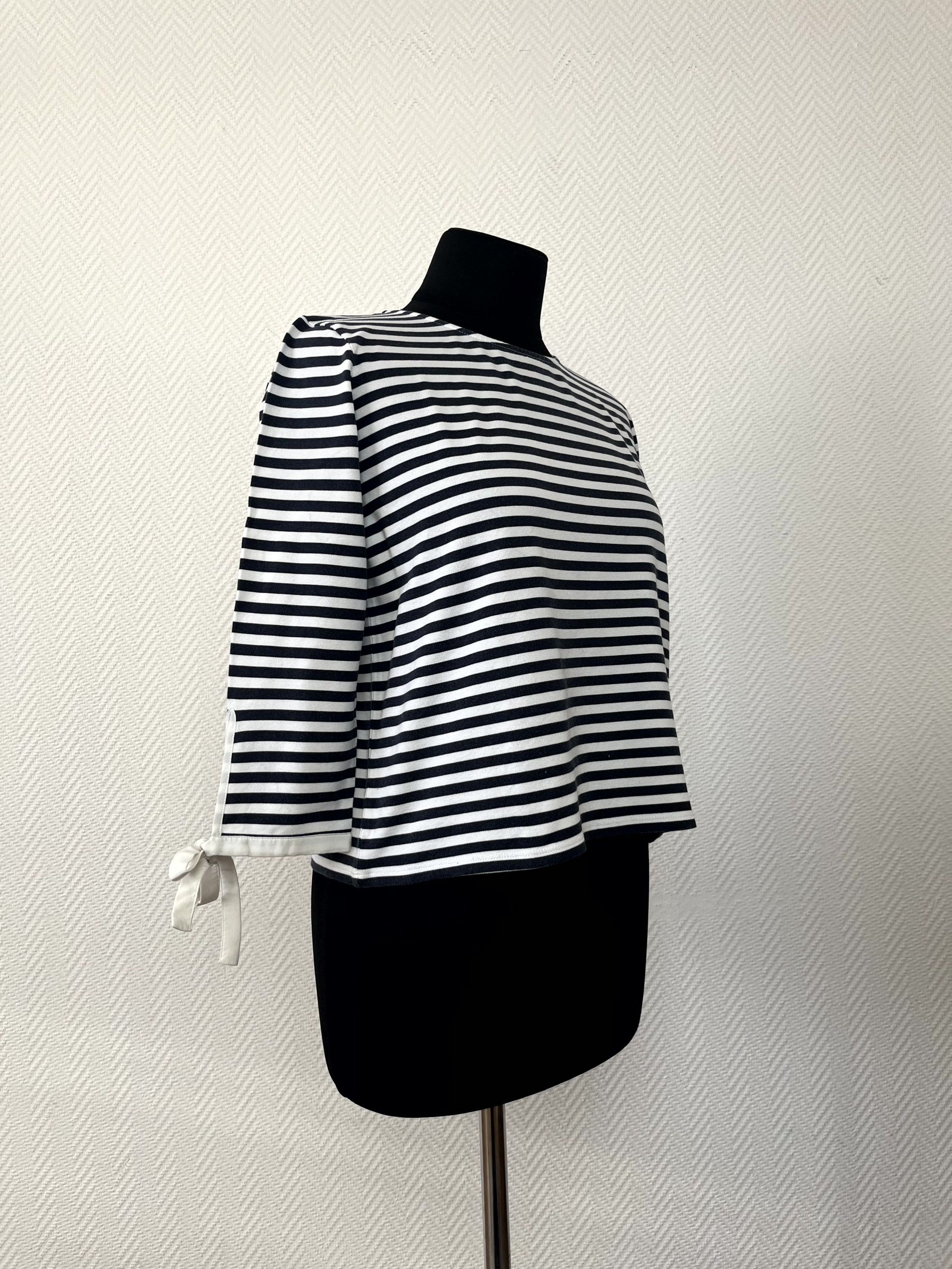 Fay Fay Striped White Sweatshirt 3/4 Sleeves Size S Size S / US 4 / IT 40 - 14 Thumbnail