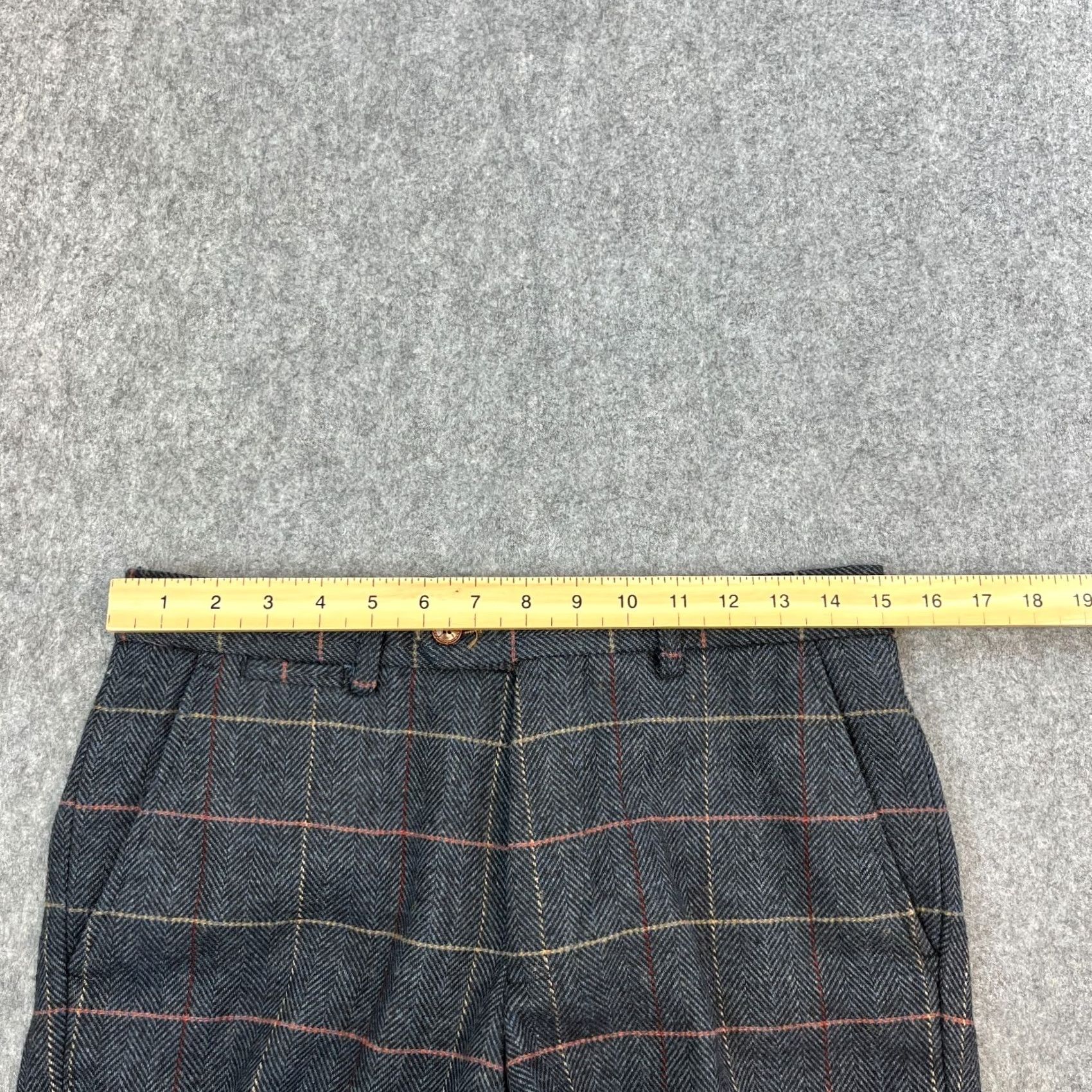 Vintage Marc Darcy Mens Wool Dress Trousers Pants Tapered 30 Grey Check Plaid Formal Size US 30 / EU 46 - 6 Thumbnail