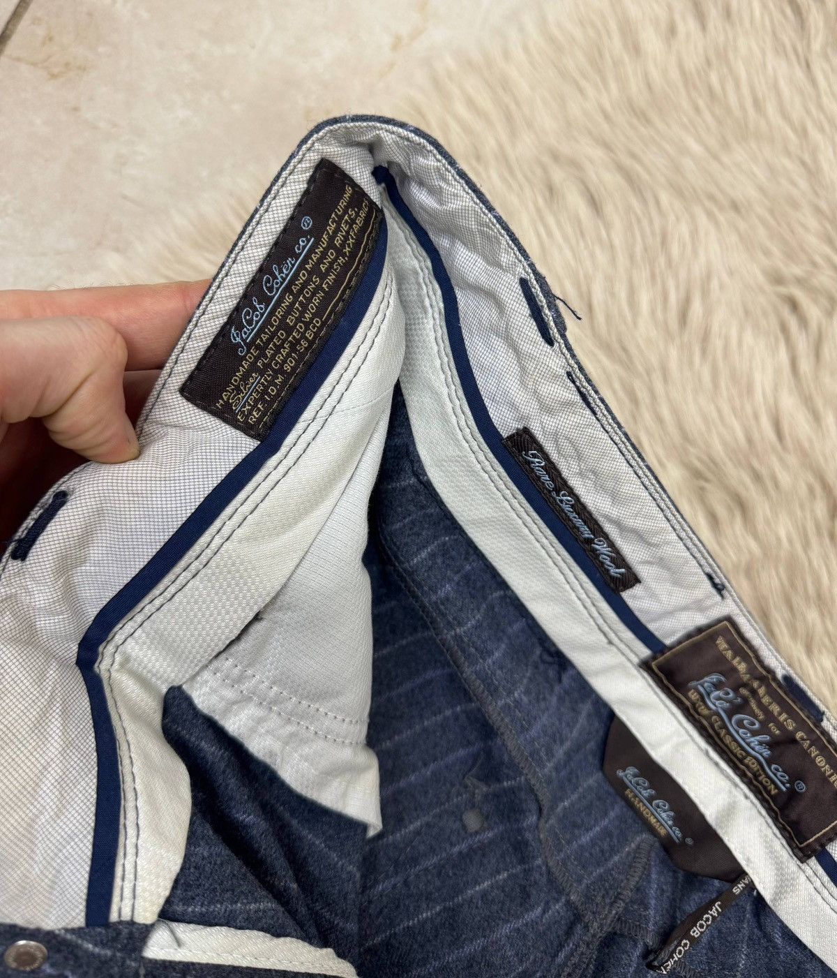 Jacob Cohen Jacob Cohen Vitale Barberis Canonico 688 Wool Slim Trousers Size US 36 / EU 52 - 6 Thumbnail