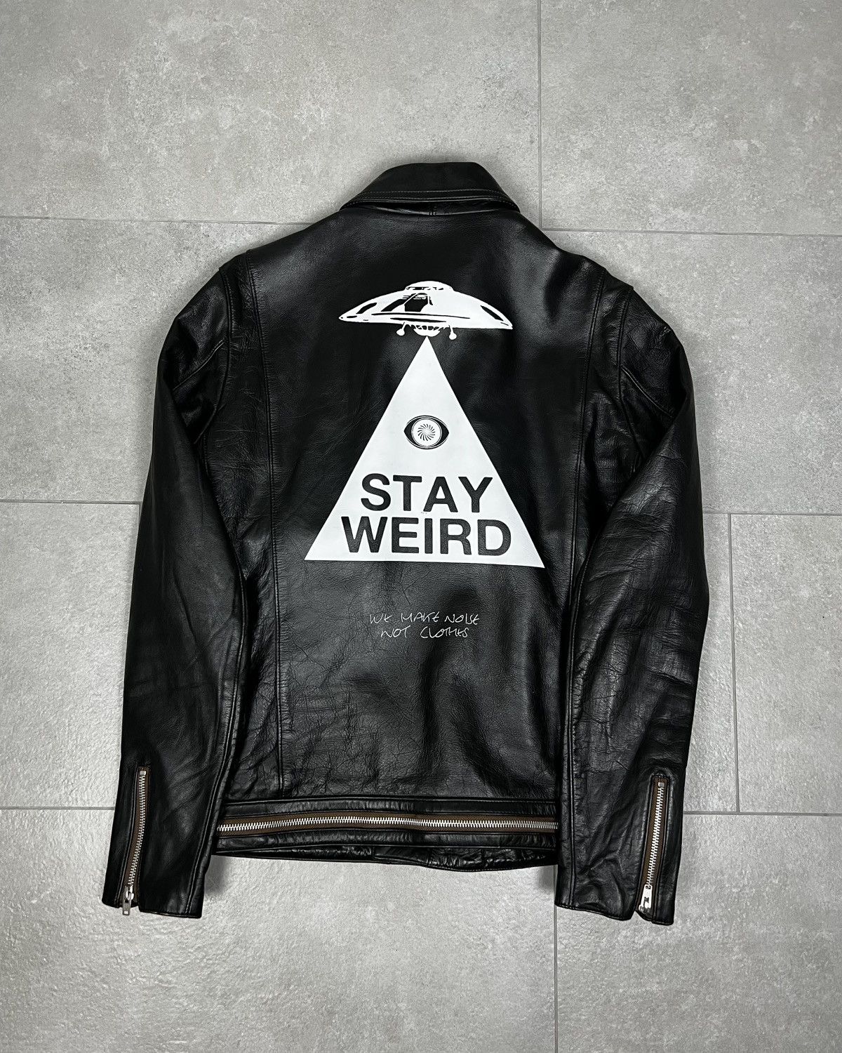 Undercover Undercover FW17 Stay Weird Black Leather Jacket Size US S / EU 44-46 / 1 - 1 Thumbnail