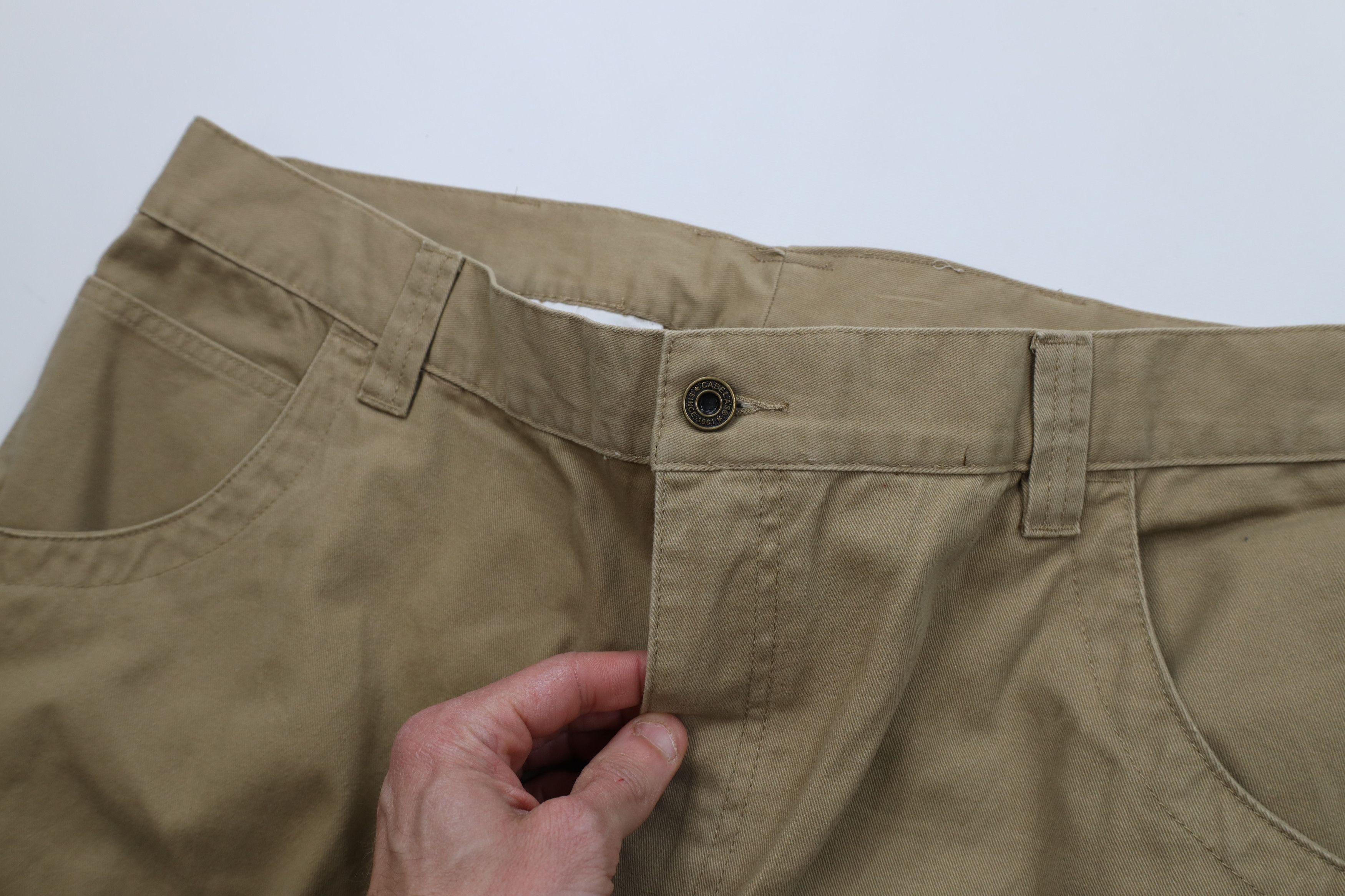 Cabelas Vintage 90s Cabelas Baggy Wide Leg Cargo Pants Beige Cotton Size US 38 / EU 54 - 8 Thumbnail