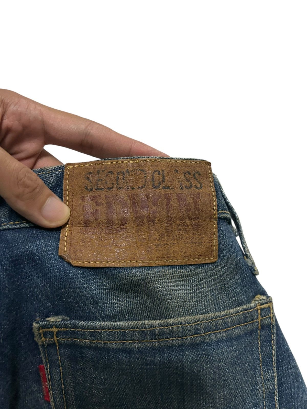 Japanese Brand × Kapital × Vintage Flare Edwin Vintage Made Usa distressed Denim Rare Design ☠️☠️ Size US 27 - 5 Thumbnail