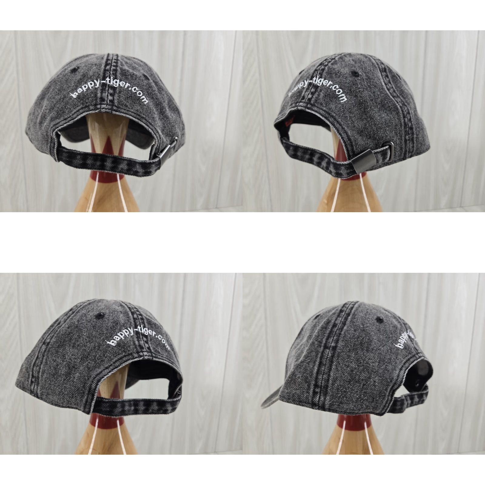 Vintage Otto Hat Baseball Cap Men Adjustable Black Cotton Happy Tiger Cigar Acid Washed Hardwear Designer Theme Tigers Mens Size ONE SIZE - 8 Thumbnail