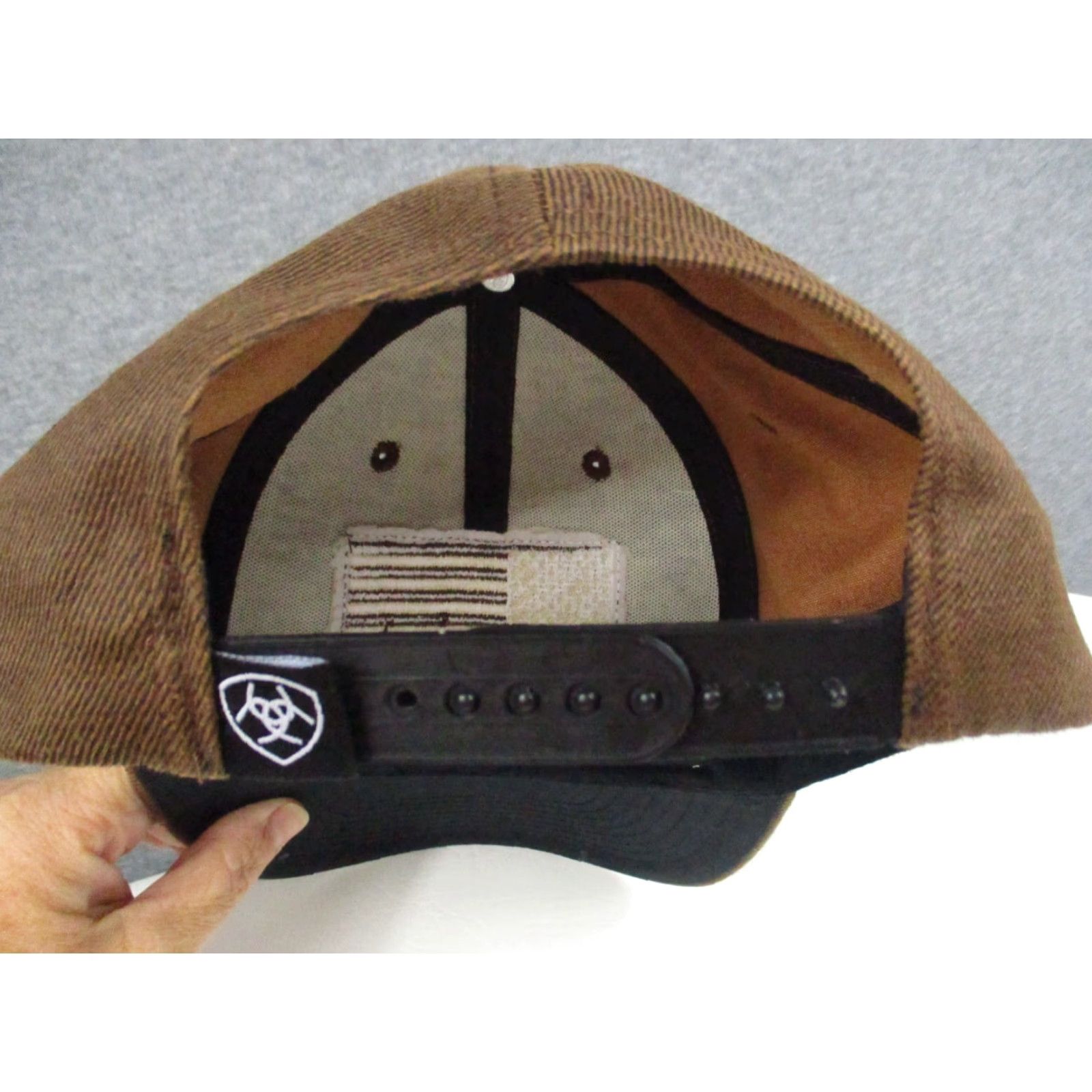 Ariat Ariat Digital Camo American Flag Cap Trucker Hat Brown Tan Snapback Adjustable Mens Hat Size ONE SIZE - 5 Thumbnail