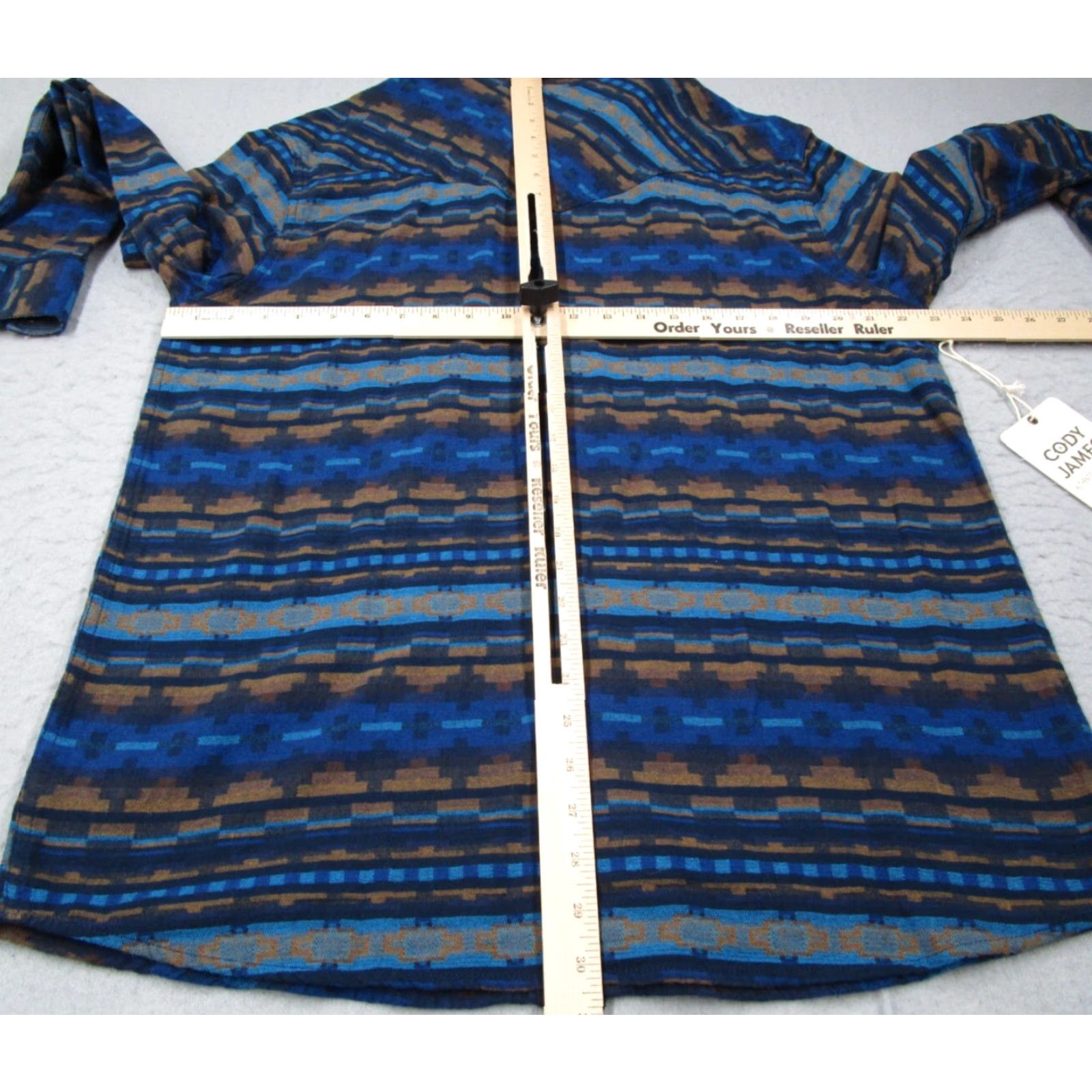 Cody James Cody James Shirt Mens Large Blue Aztec Button Up Detroit Southwest Pearl Snaps Size US L / EU 52-54 / 3 - 5 Thumbnail