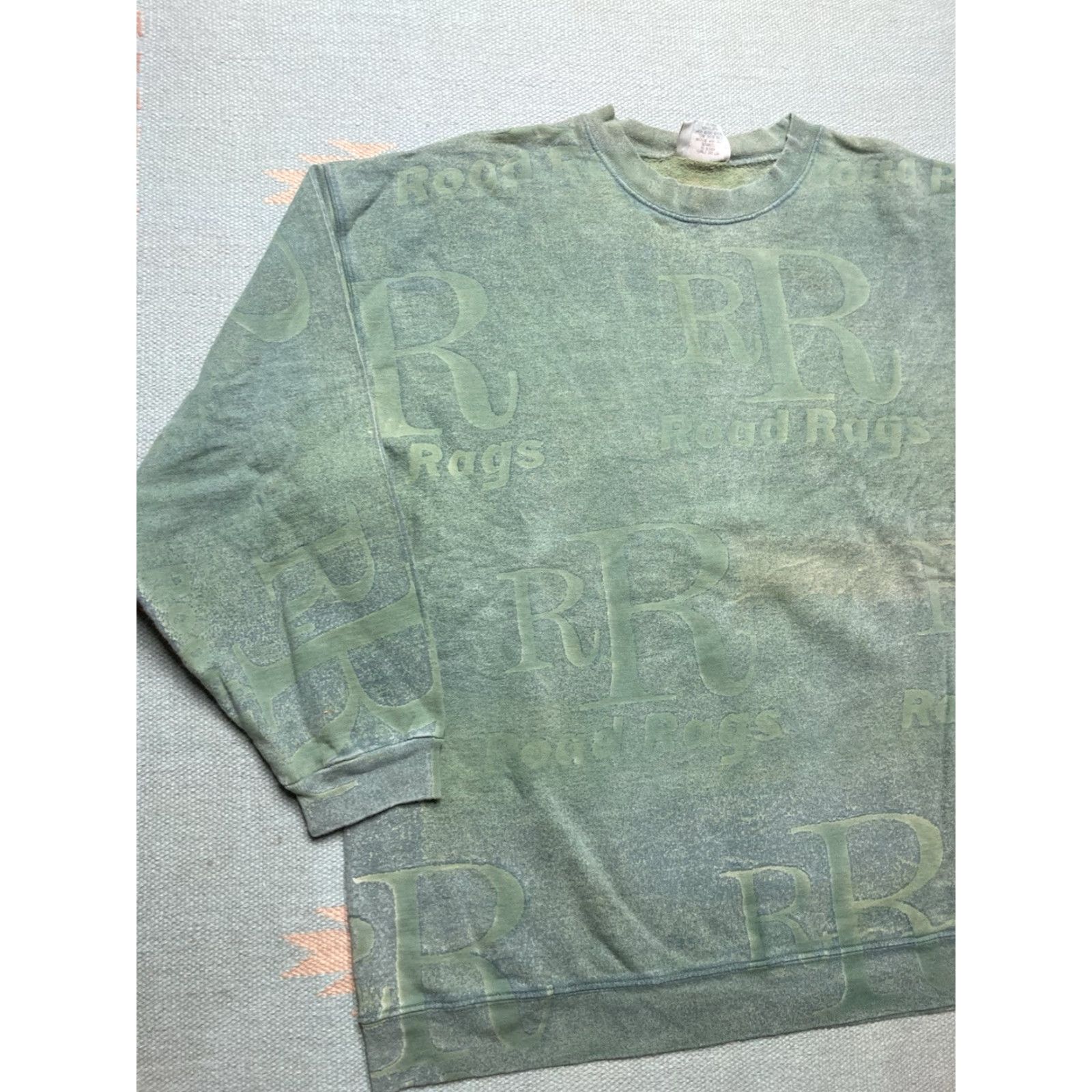 Gloverall VINTAGE 90s Road Rags Sweatshirt Crewneck Cotton USA Made Large Green Size US L / EU 52-54 / 3 - 3 Thumbnail