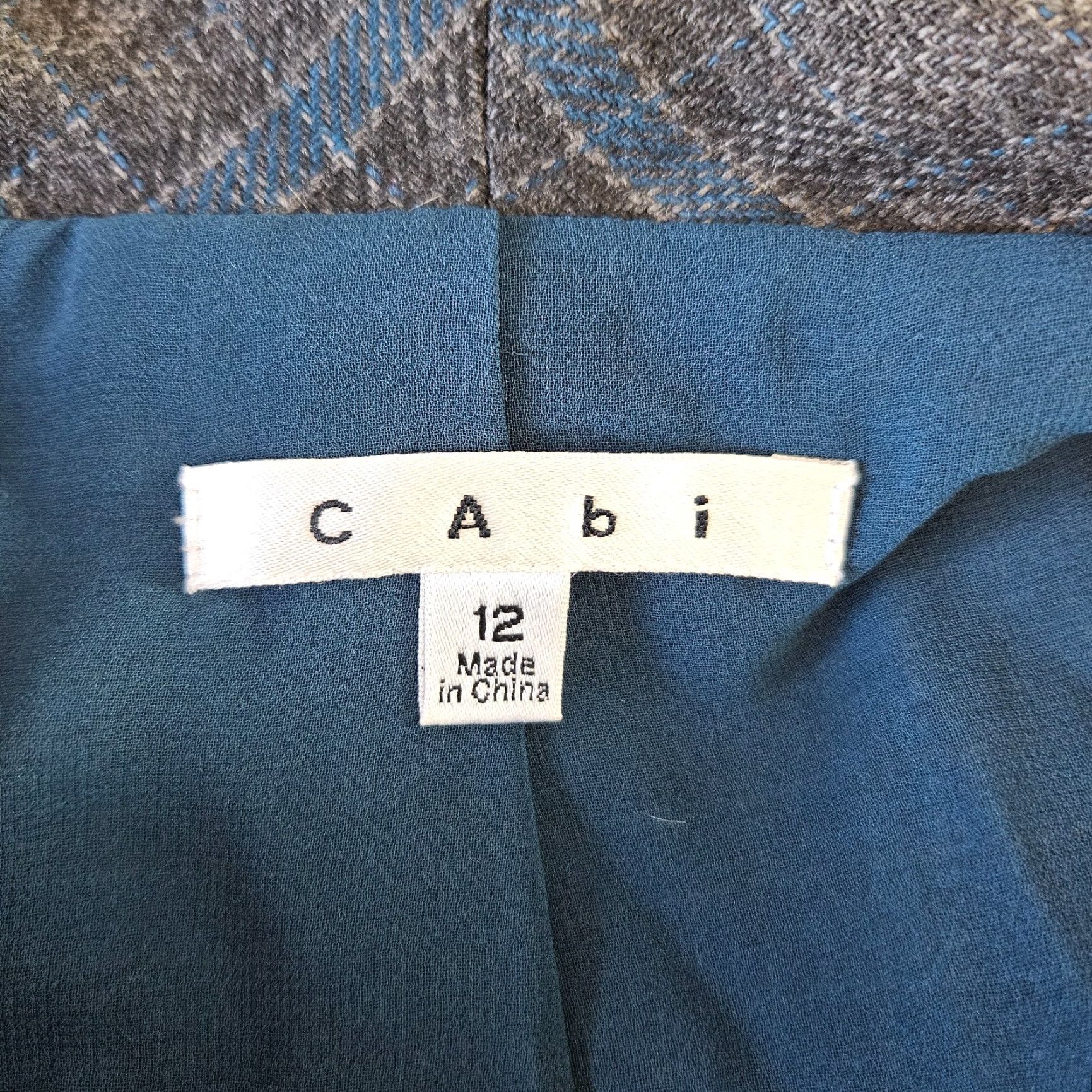 Vintage Cabi 916 Womens Court Plaid Jacket Sz 12 Gray Plaid Viscose Blend Size XL / US 12-14 / IT 48-50 - 5 Thumbnail