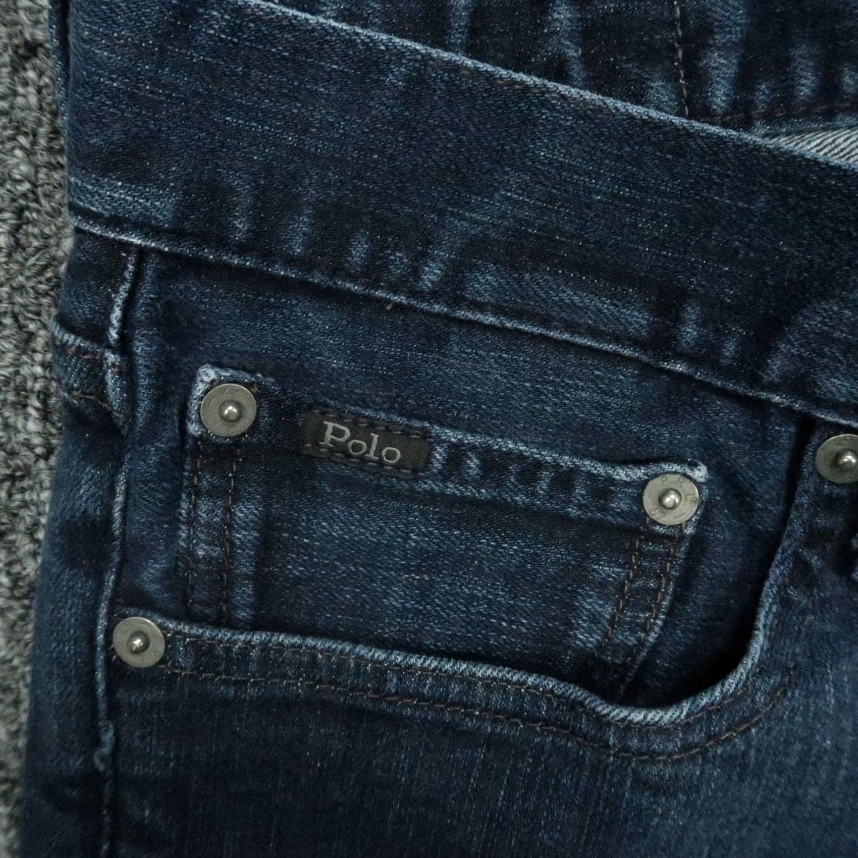 Polo Ralph Lauren Polo Ralph Lauren Jeans Slim Straight 5 Pocket Mens 33x30 Blue Dark Wash 30 In Inseam Stretch Denim Variety Varick Style Straight Size US XS / EU 42 / 0 - 3 Thumbnail