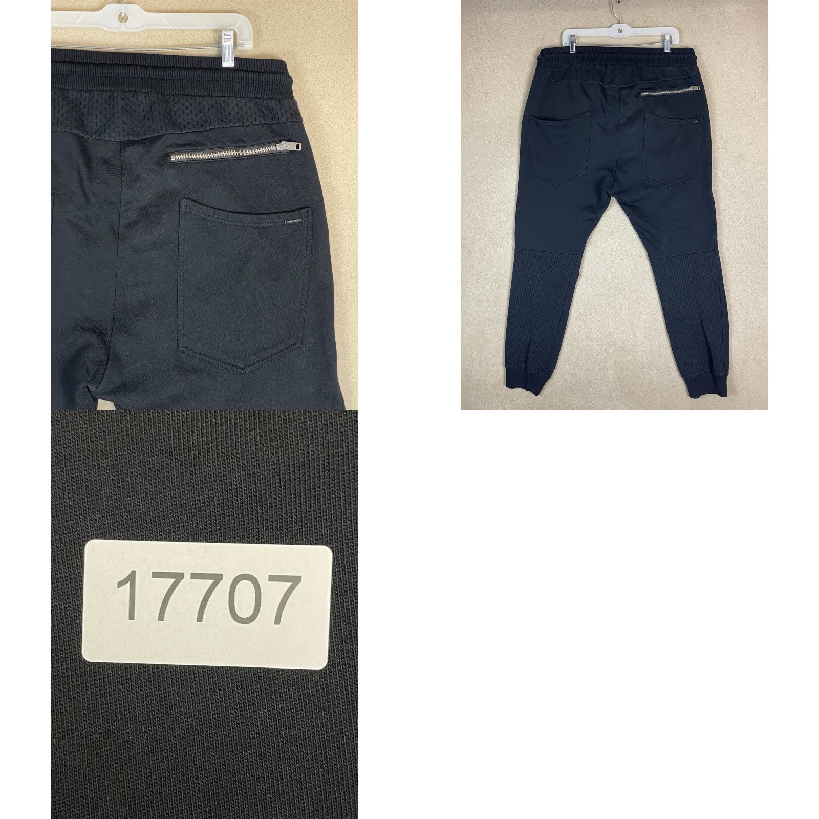 Diesel Diesel Pants Mens XXL Black Tapered High Rise Zip Pockets Athletic Jogger Pant Size US 39 - 9 Thumbnail