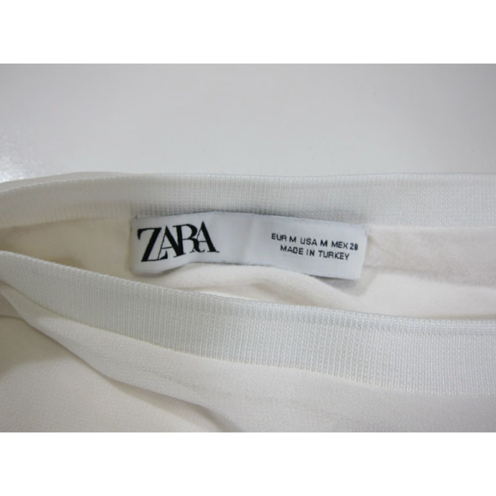 Zara Zara Ivory Rayon Sheer Lined High Neck Flare Sleeve Shirt Blouse Women Medium Size M / US 6-8 / IT 42-44 - 3 Thumbnail