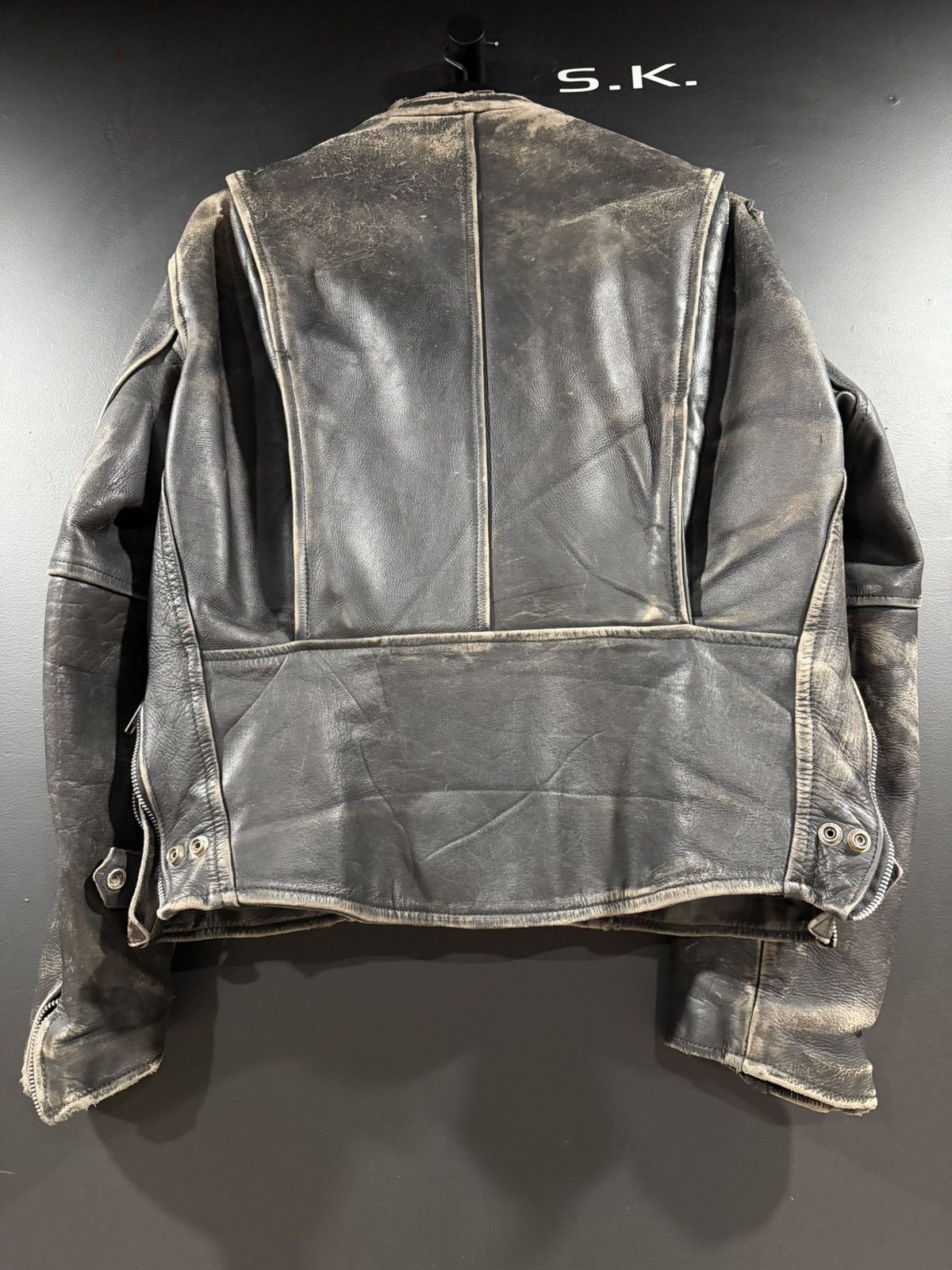 Vintage 1980s Vintage Cafe Racer Faded Leather Motorcycle Jacket XL Size US XL / EU 56 / 4 - 11 Thumbnail
