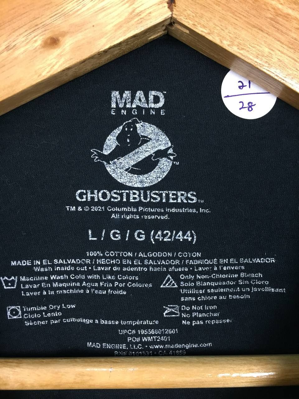Mad Engine × Vintage Mad Engine Ghostbusters Neon Graphic Logo Movie Tee Size US L / EU 52-54 / 3 - 6 Thumbnail