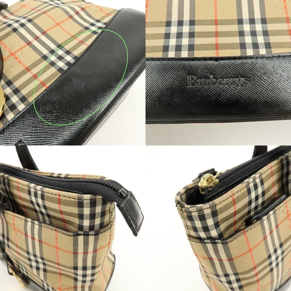 Burberry Burberry Nova Check Canvas & Leather Tote Beige Size ONE SIZE - 6 Thumbnail