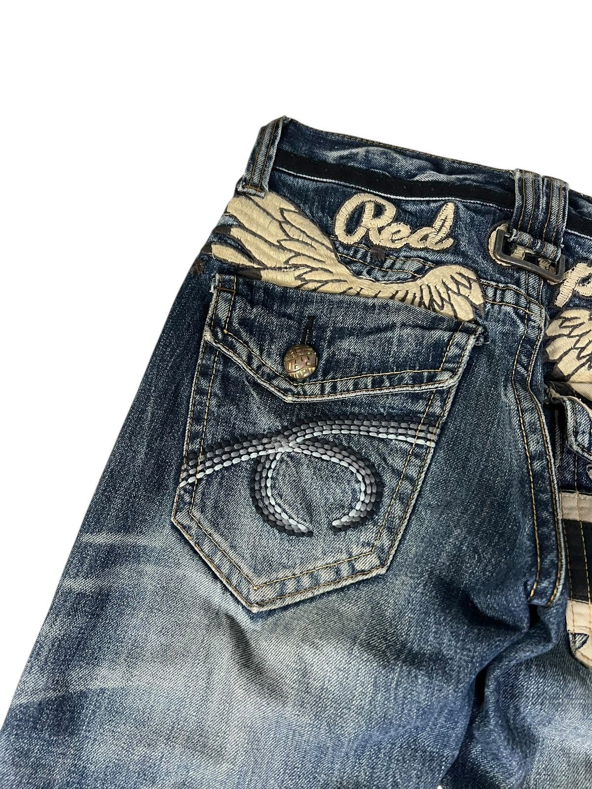 Japanese Brand Red Pepper Flare Denim Jean Size US 30 / EU 46 - 13 Thumbnail