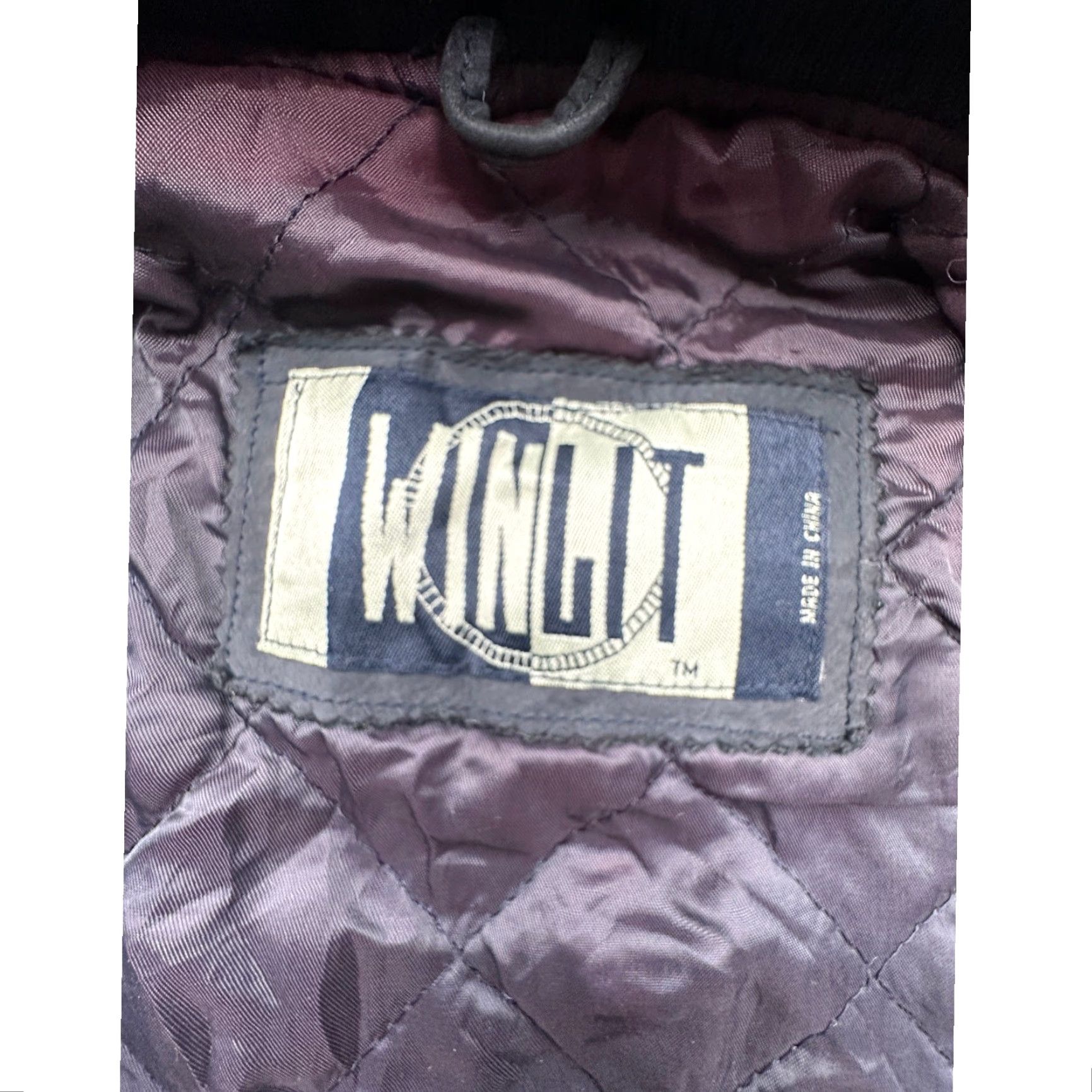 Vintage VINTAGE Winlit Two Tone Varsity Bomber Leather Jacket Men Large Gray Quilt Lined Size US L / EU 52-54 / 3 - 3 Thumbnail