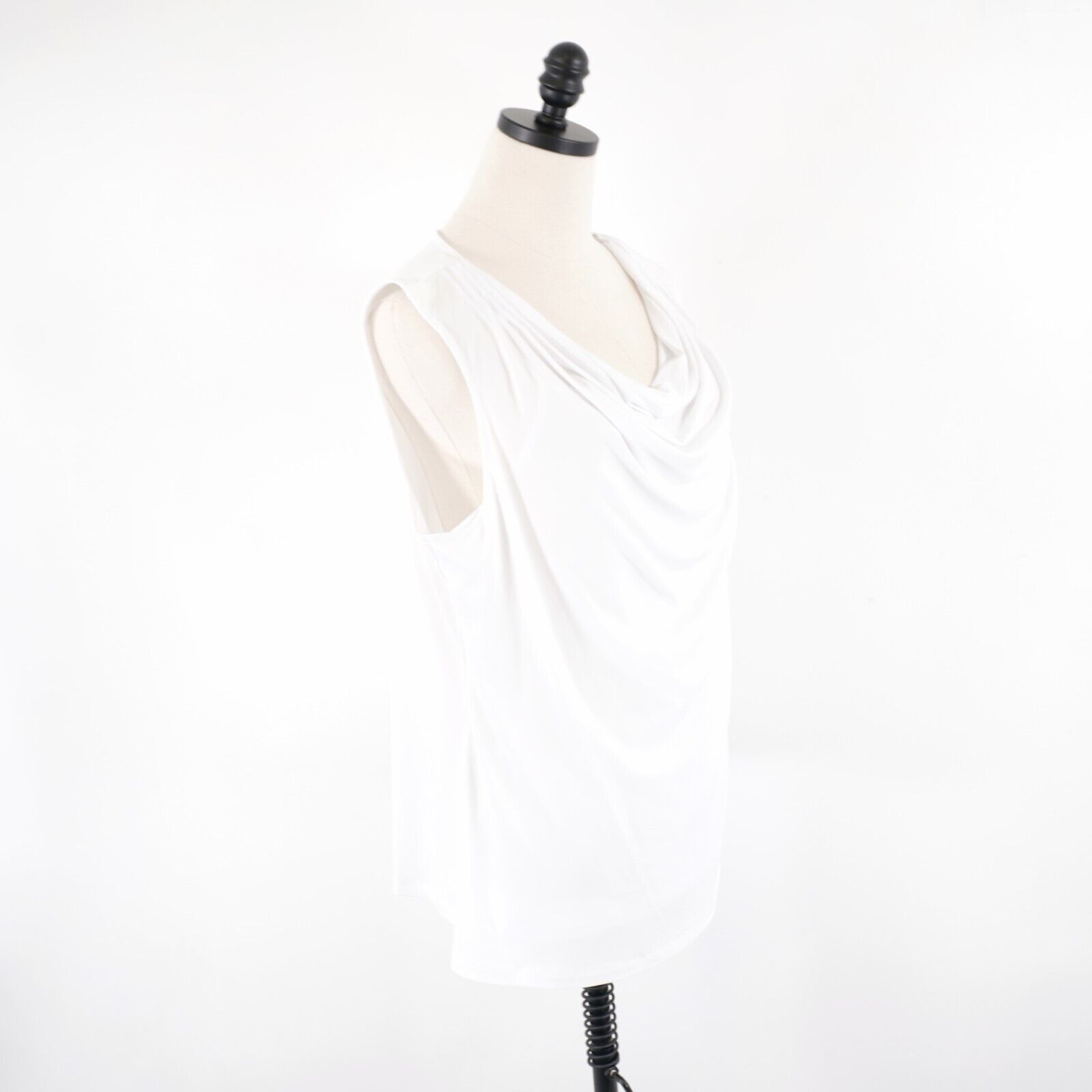 Designer Rafaella White XL Ruffle Neck Blouse Structured Chest Sleeve Size XL / US 12-14 / IT 48-50 - 5 Thumbnail